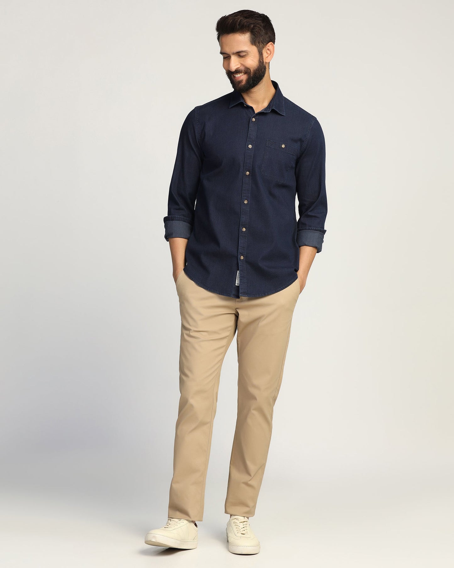 Casual Indigo Solid Shirt - Carson