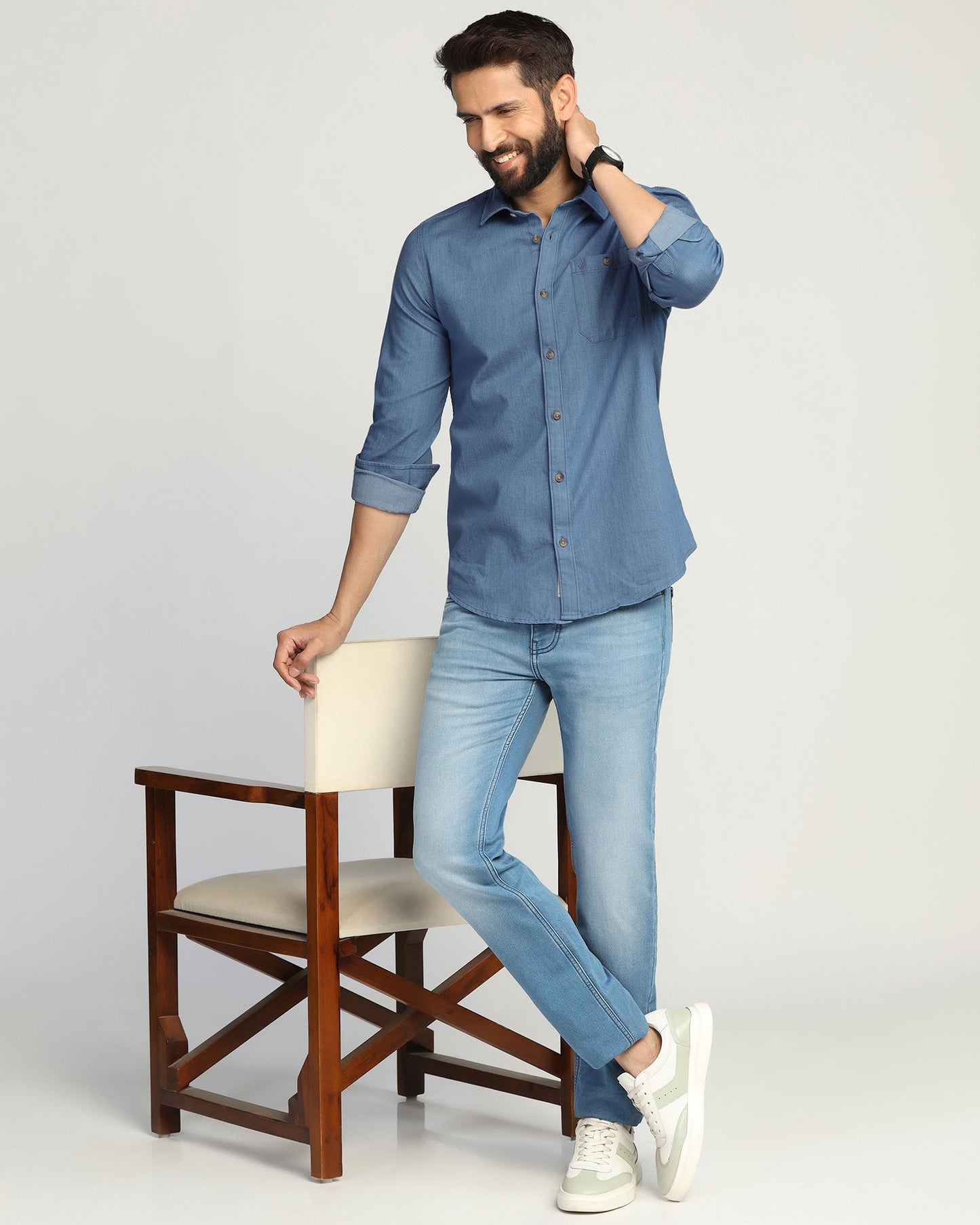 Casual Indigo Solid Shirt - Emmett