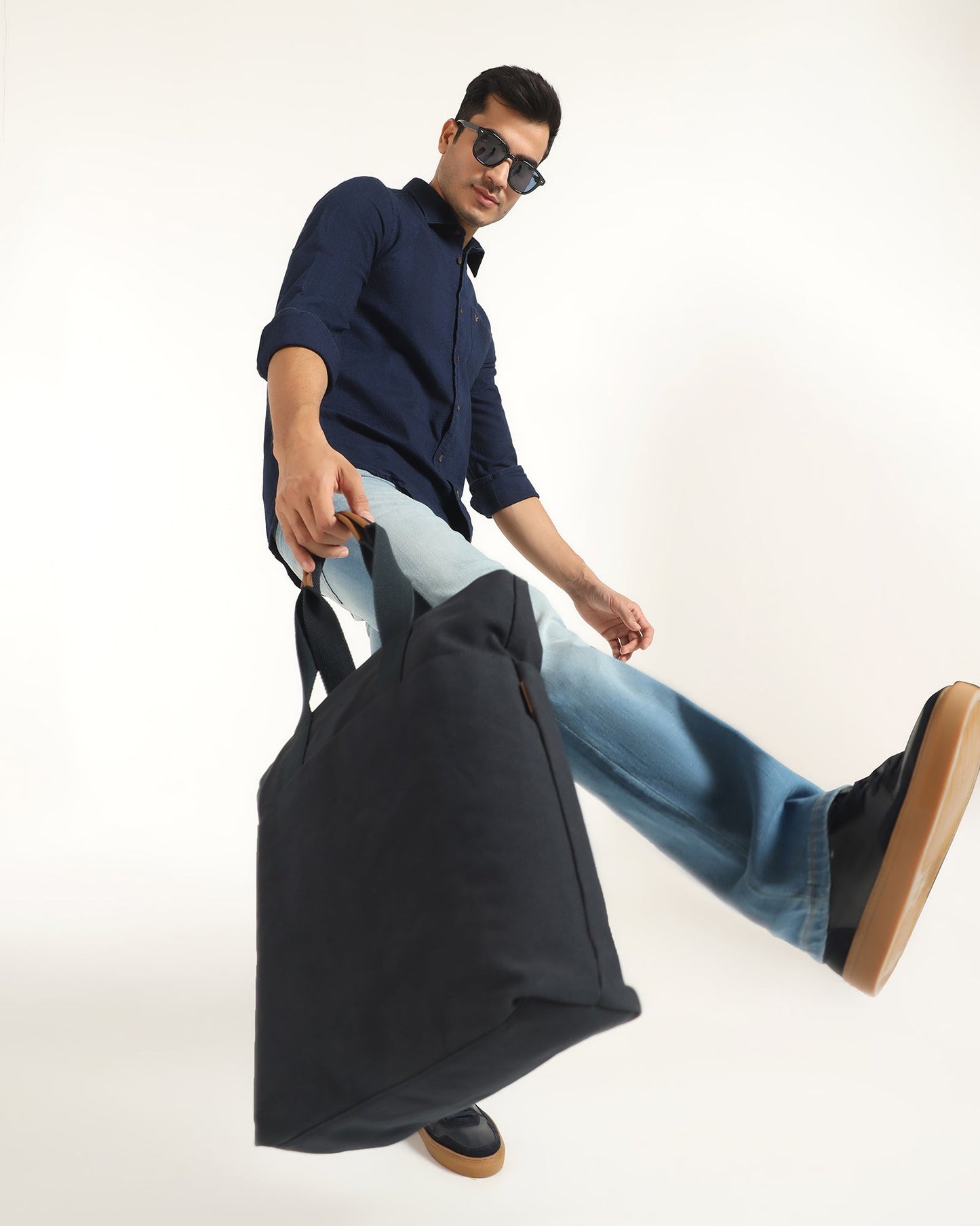 Casual Indigo Textured Shirt - Pasco