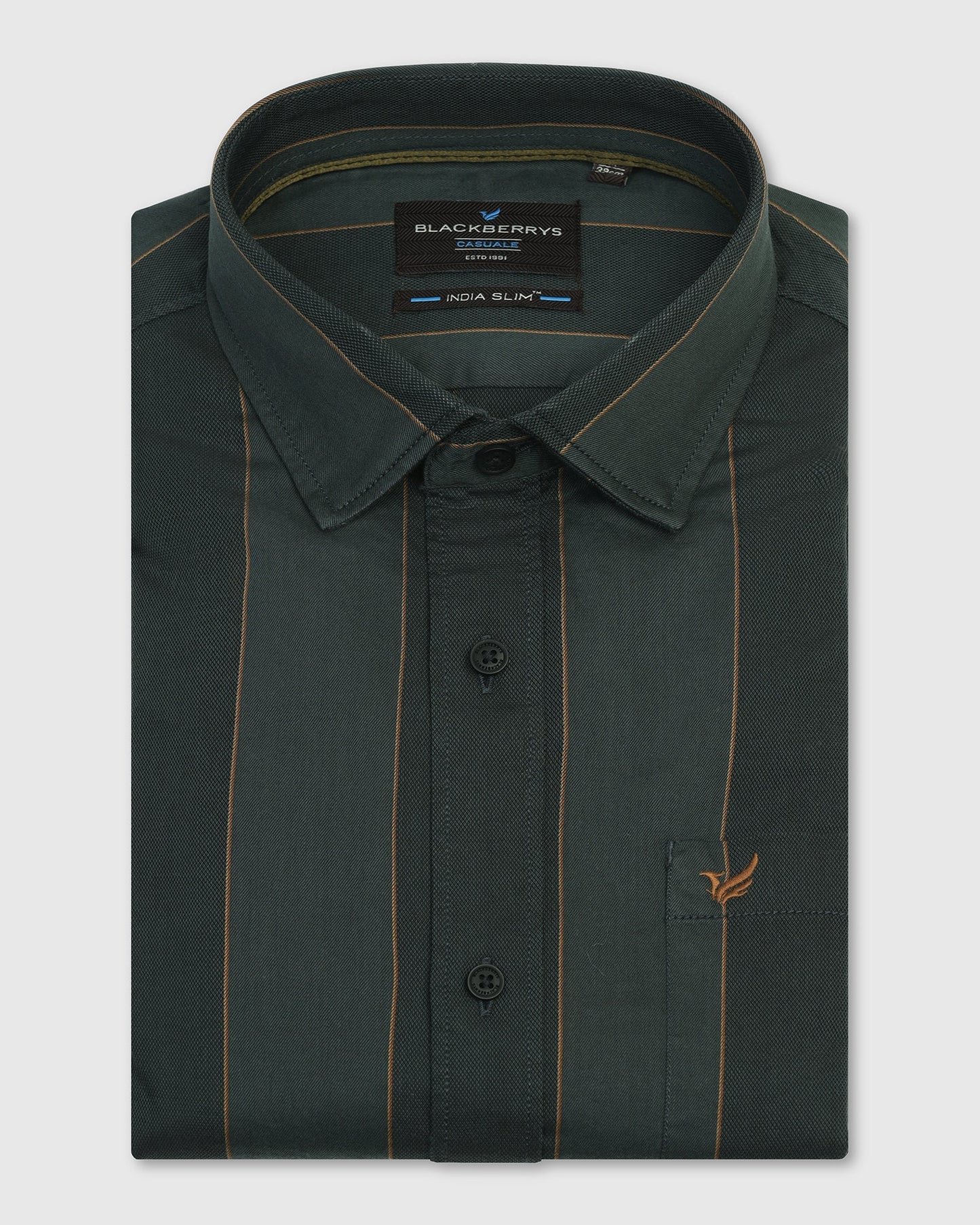 Casual Olive Stripe Shirt - Bunji