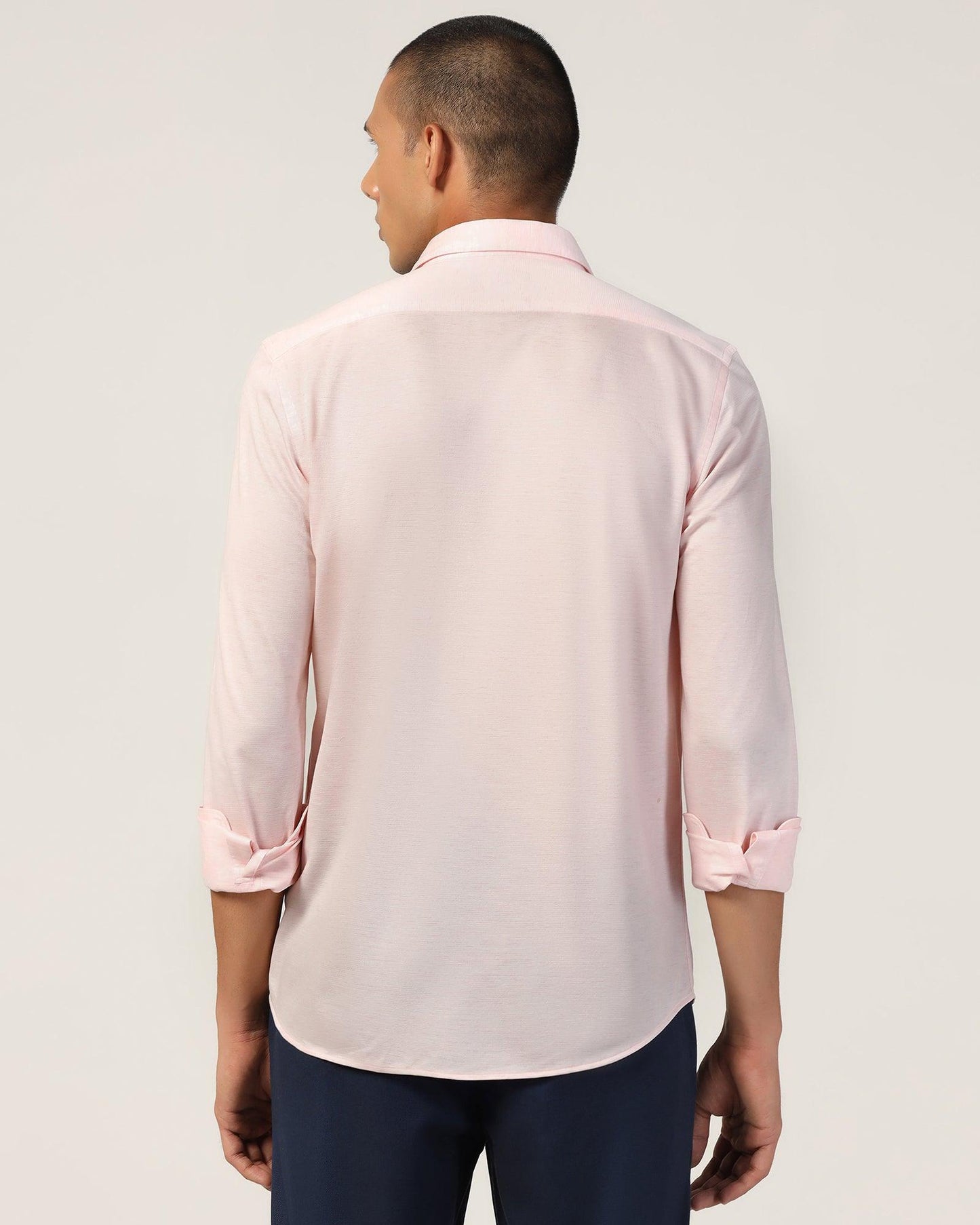 Casual Pink Textured Shirt - Alyn