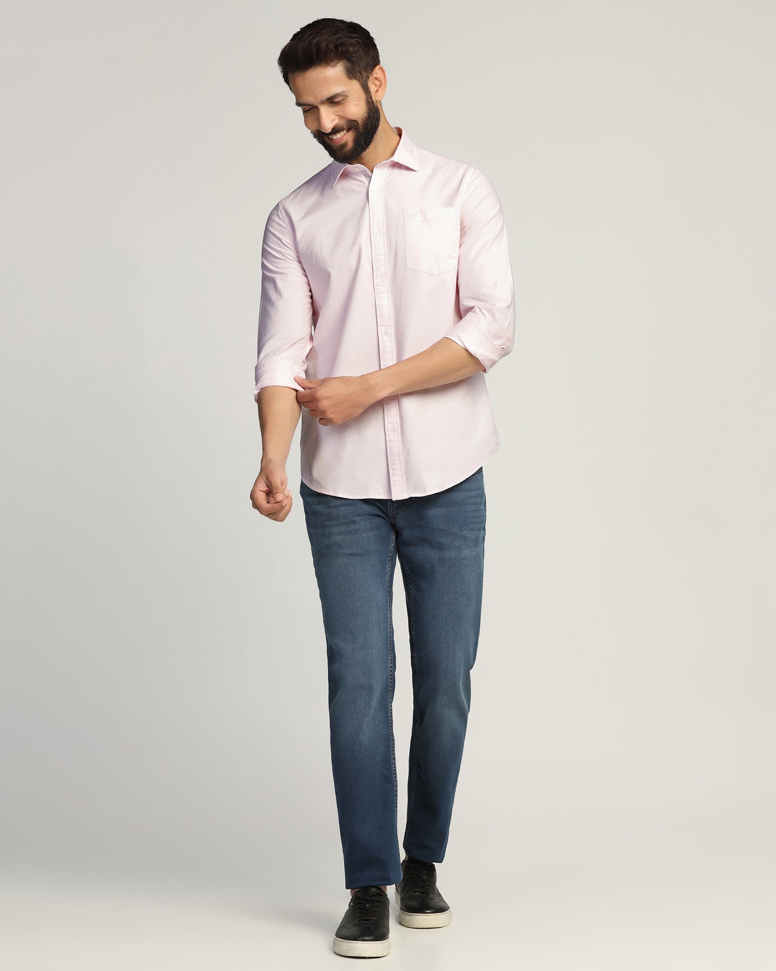 Casual Pink Solid Shirt - Solly