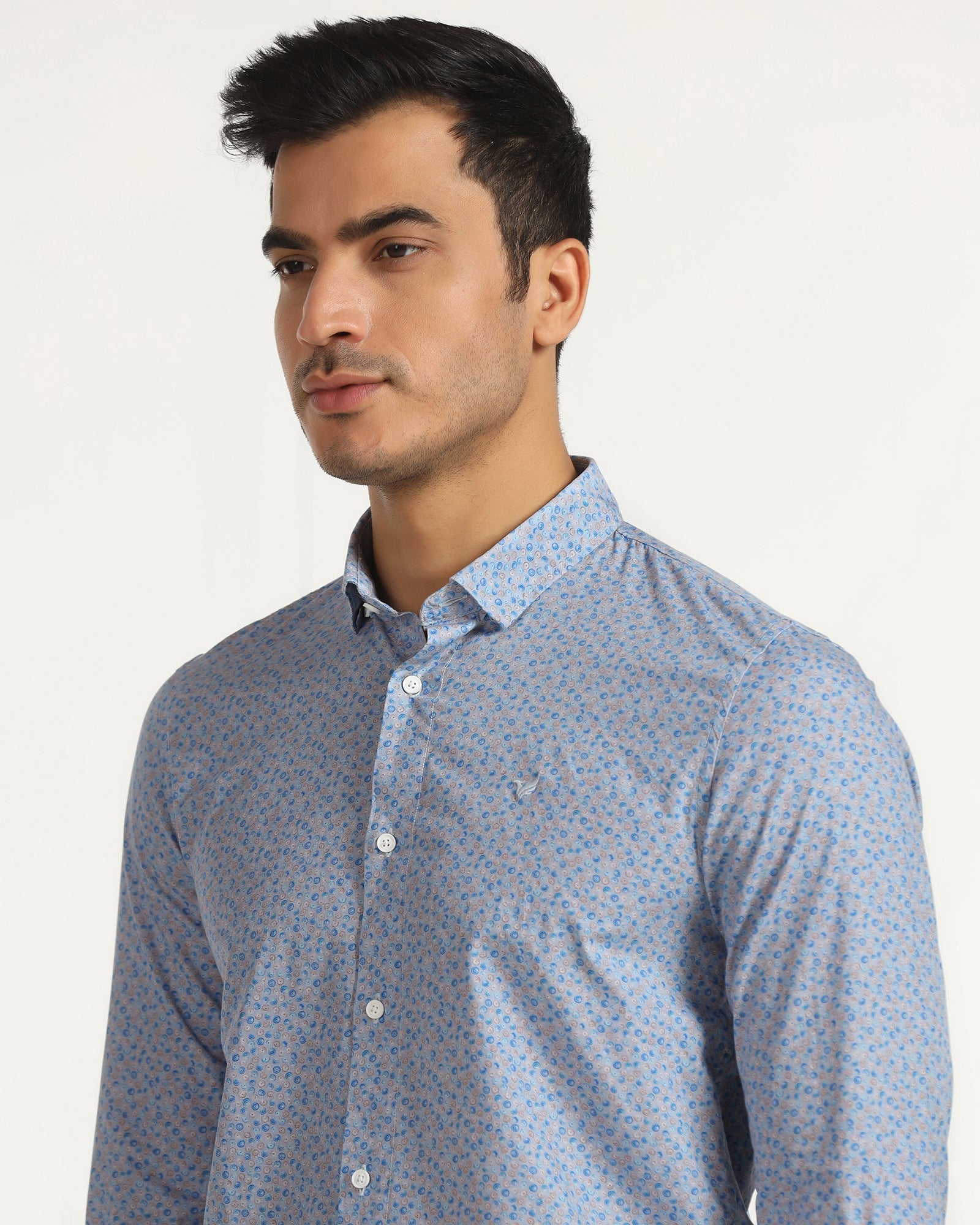 Casual Purple Printed Shirt - Ritsu