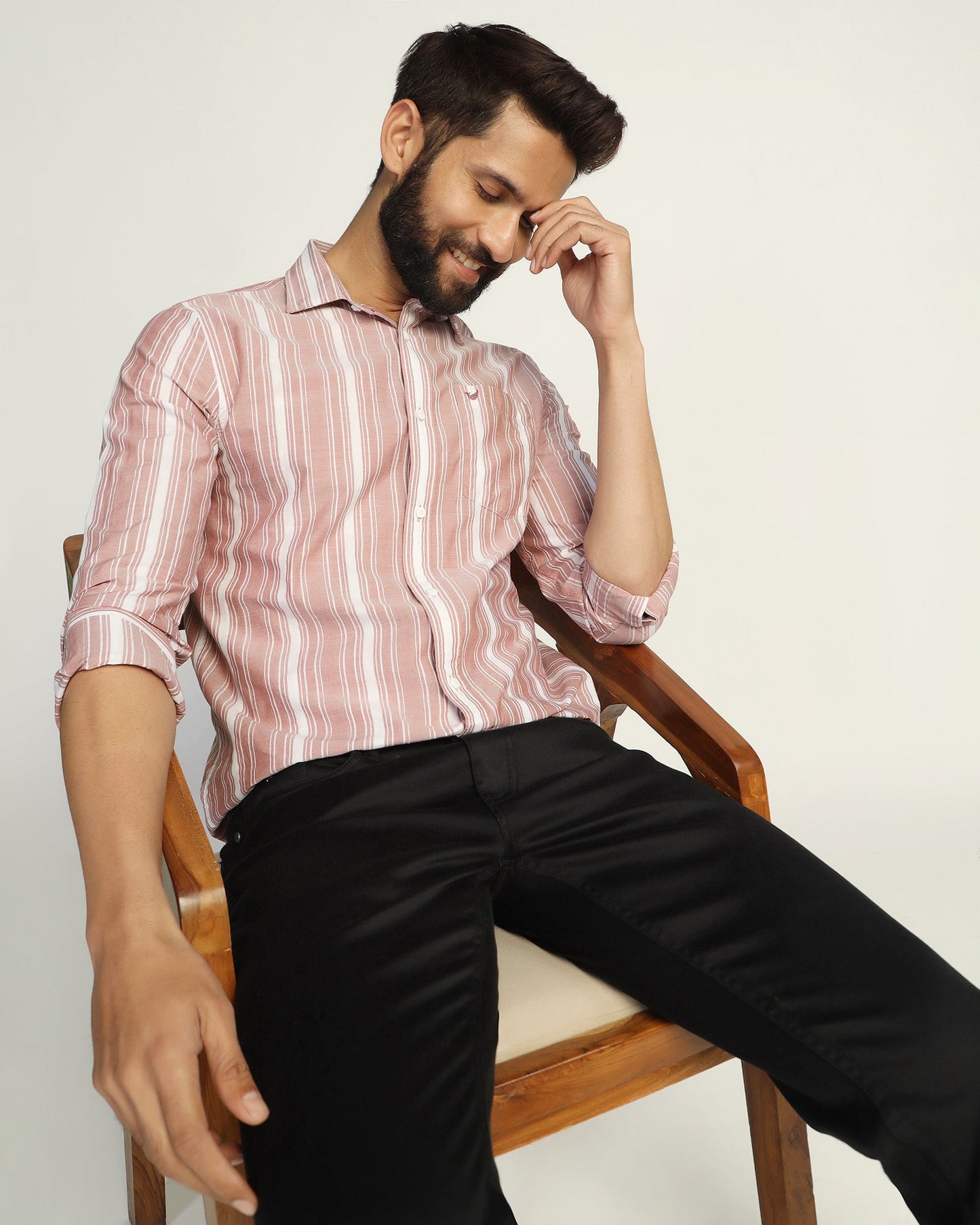 Casual Rust Stripe Shirt - Koben