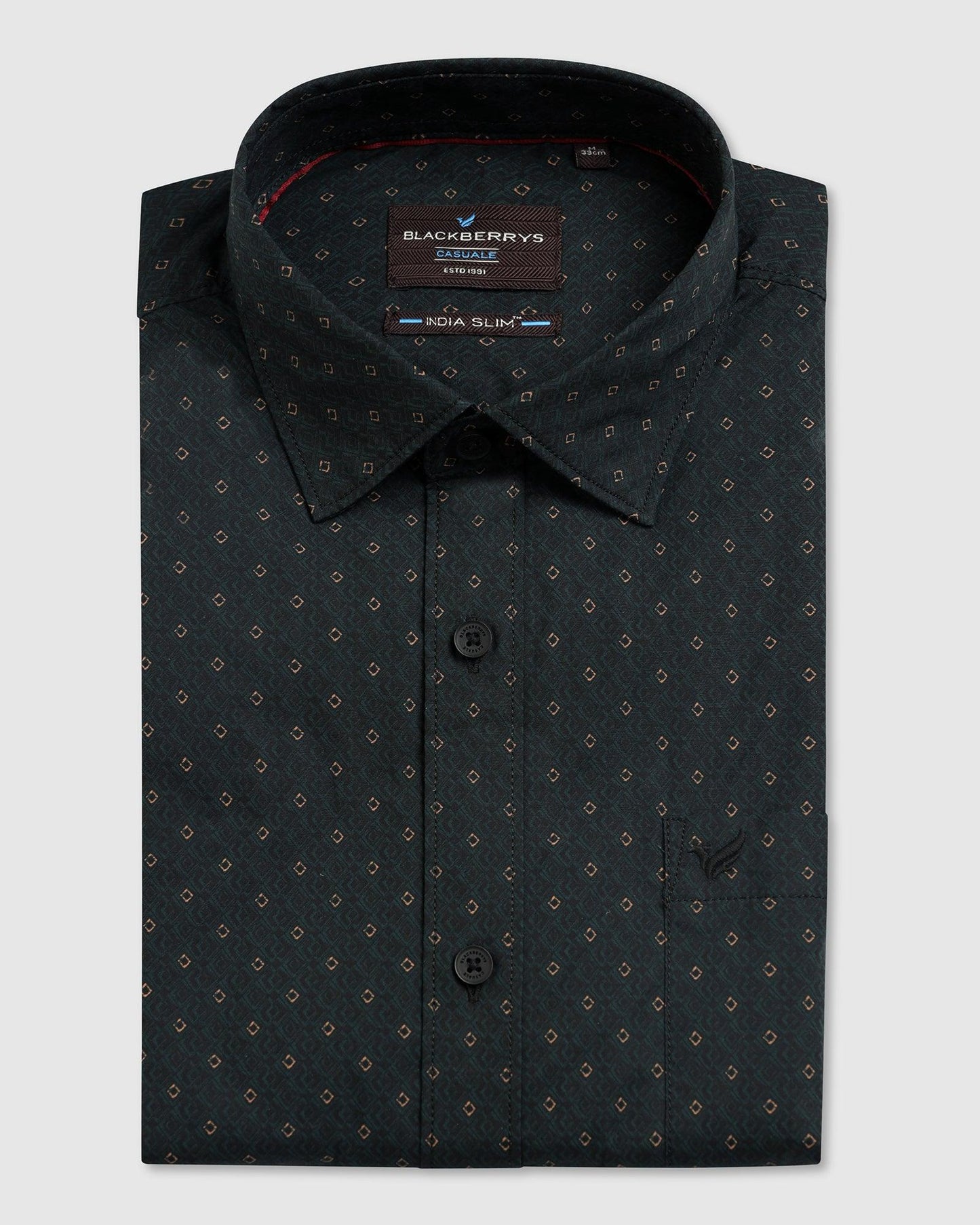 Casual Half Sleeve Teal Printed Shirt - Arwen