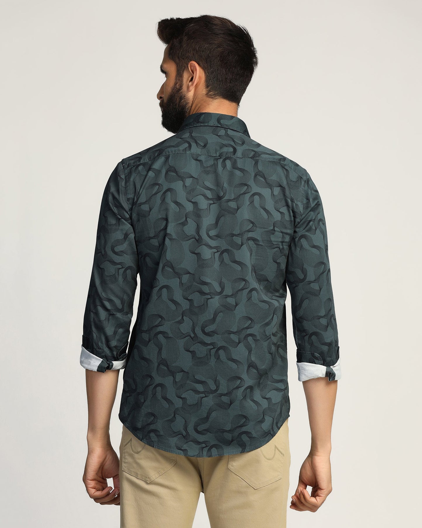 Casual Teal Printed Shirt - Heath