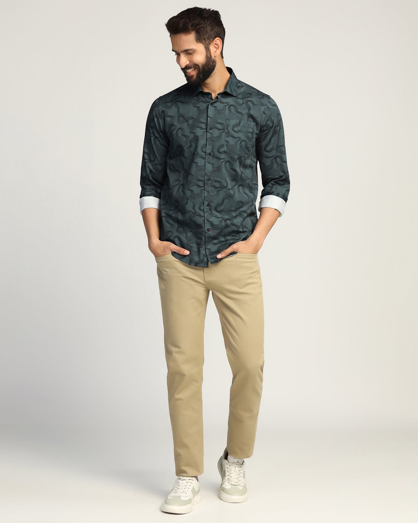 Casual Teal Printed Shirt - Heath