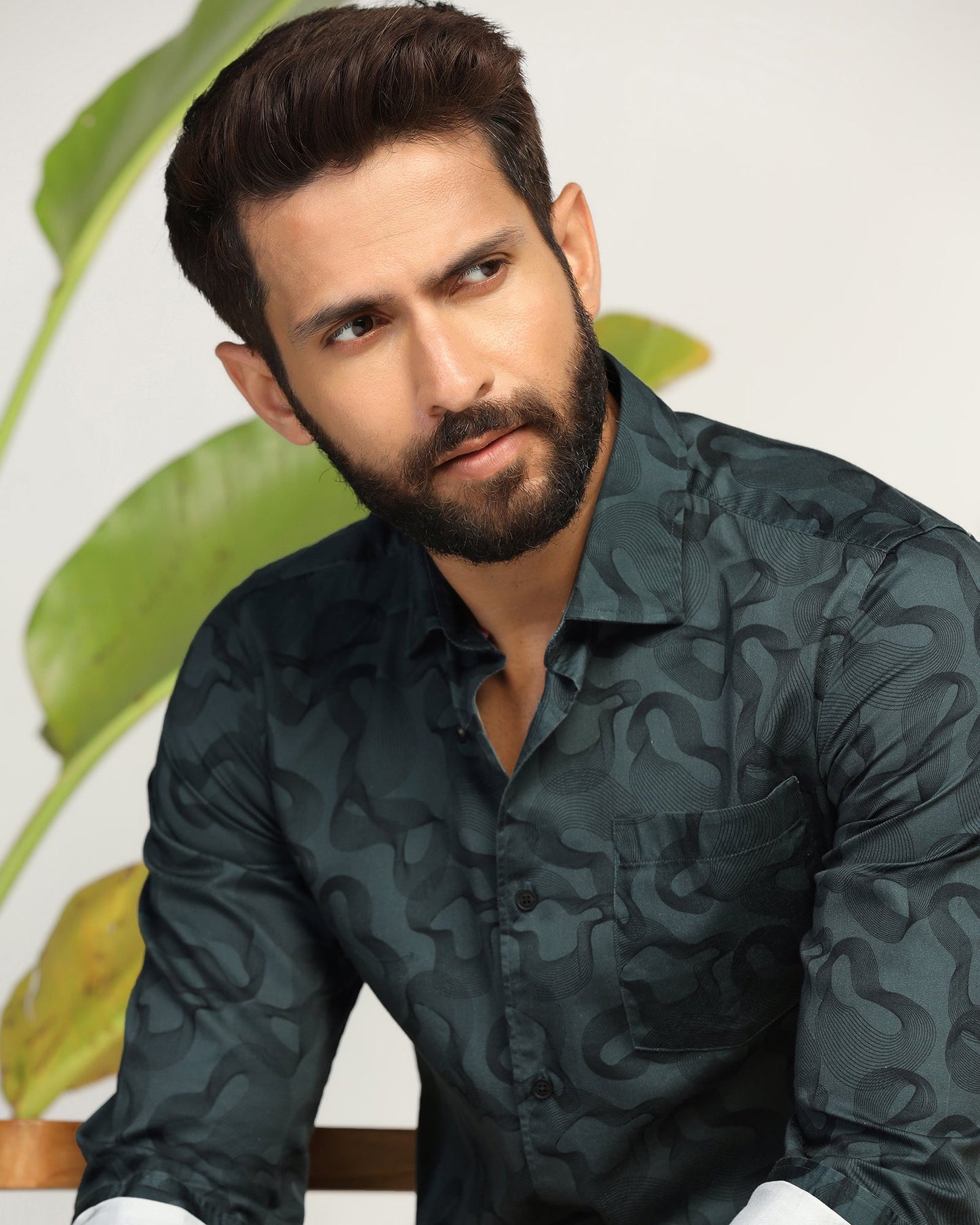 Casual Teal Printed Shirt - Heath