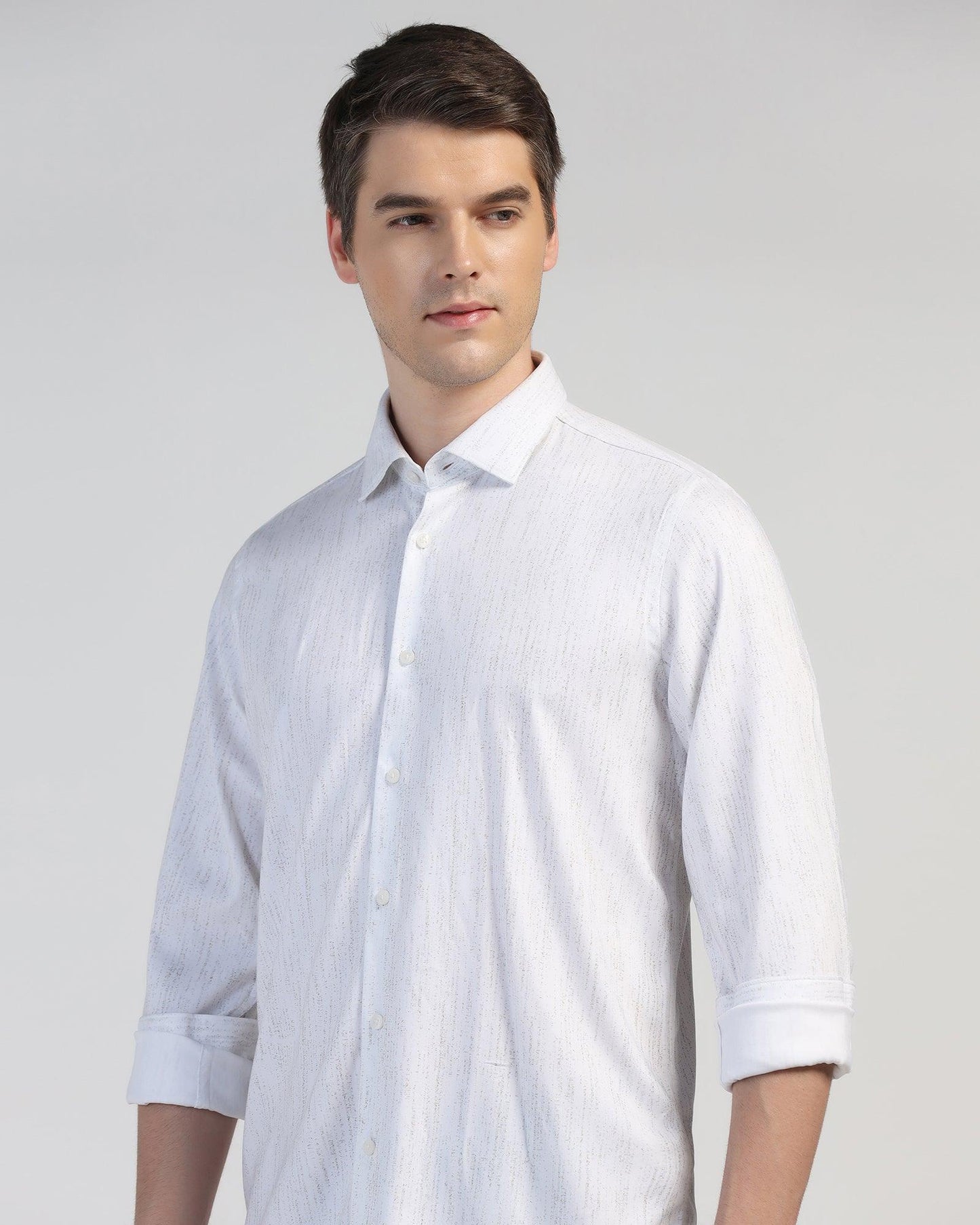 Casual White Printed Shirt - Ena