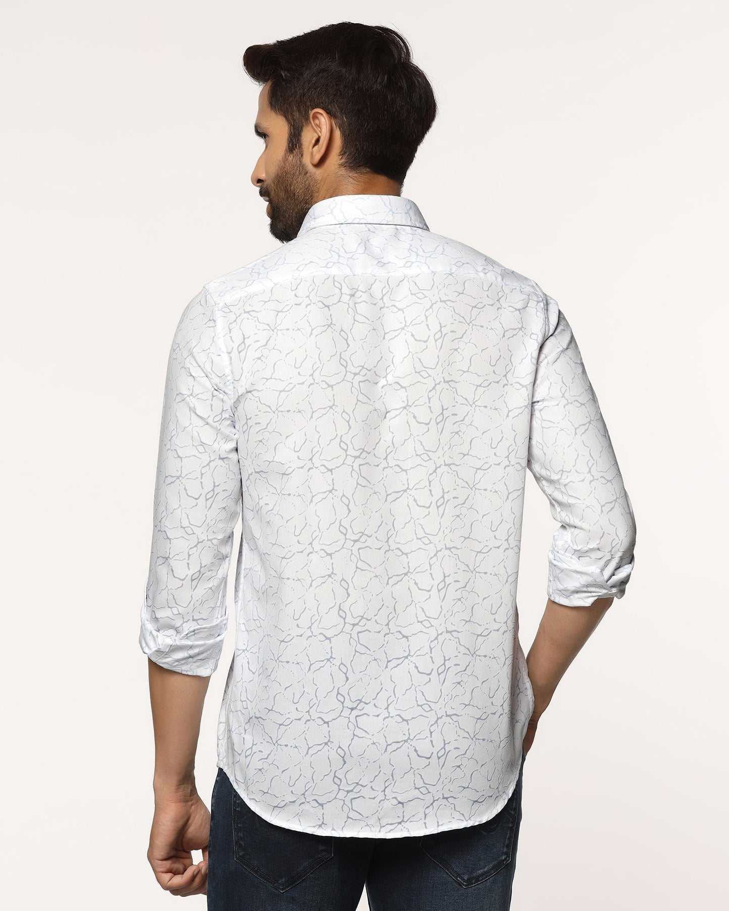 Casual White Printed Shirt - Mercer