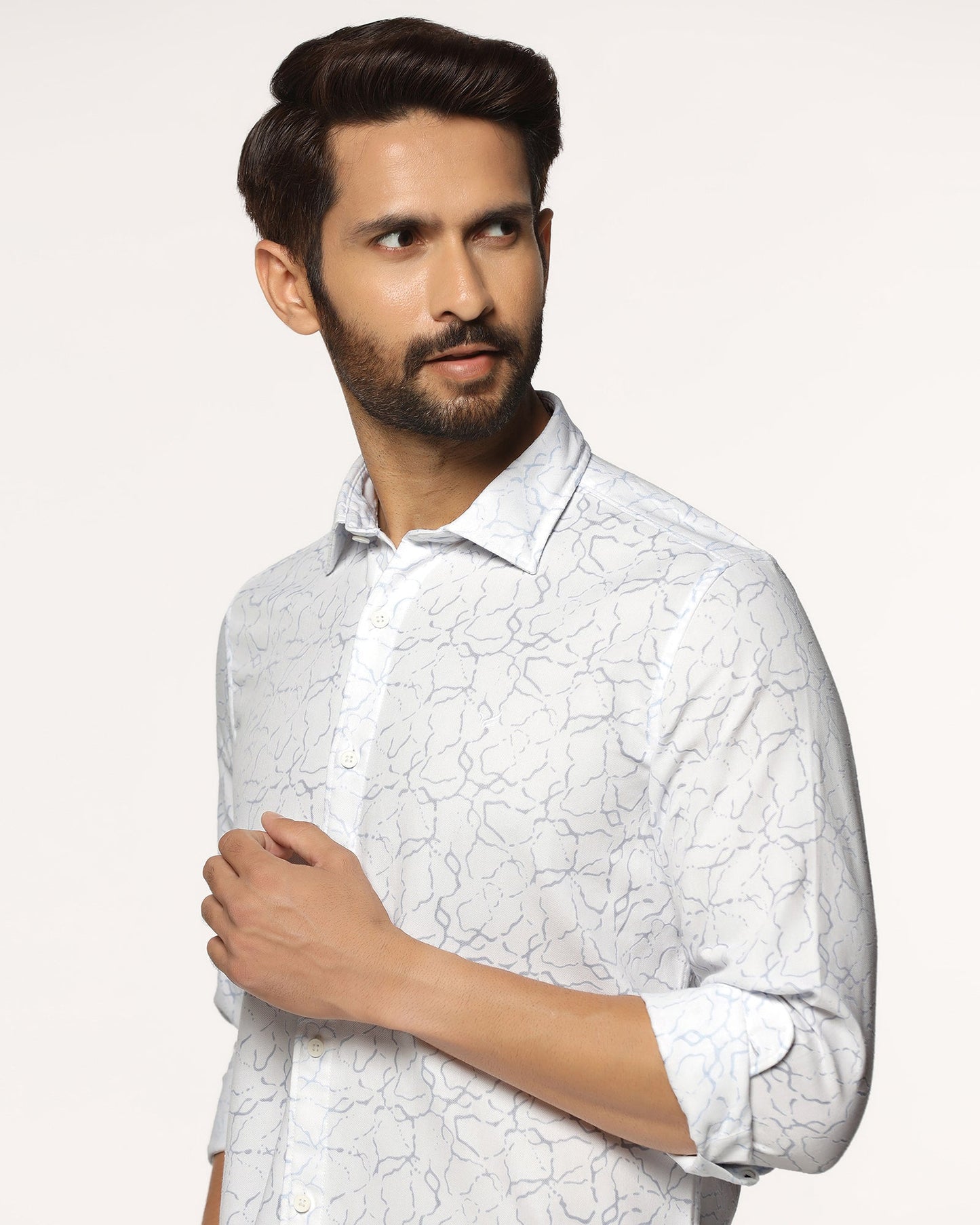 Casual White Printed Shirt - Mercer