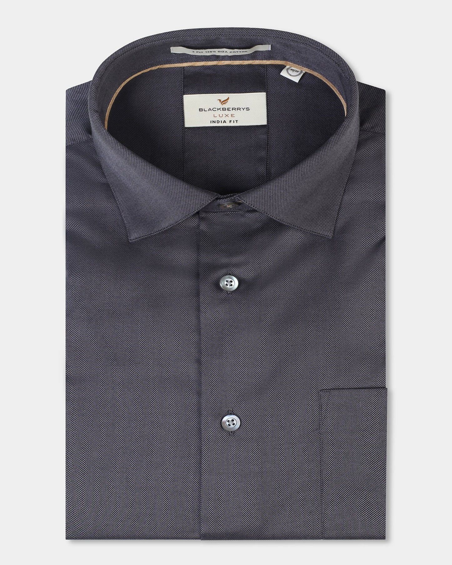 Charcoal Black Luxe Textured Shirt - Crypto