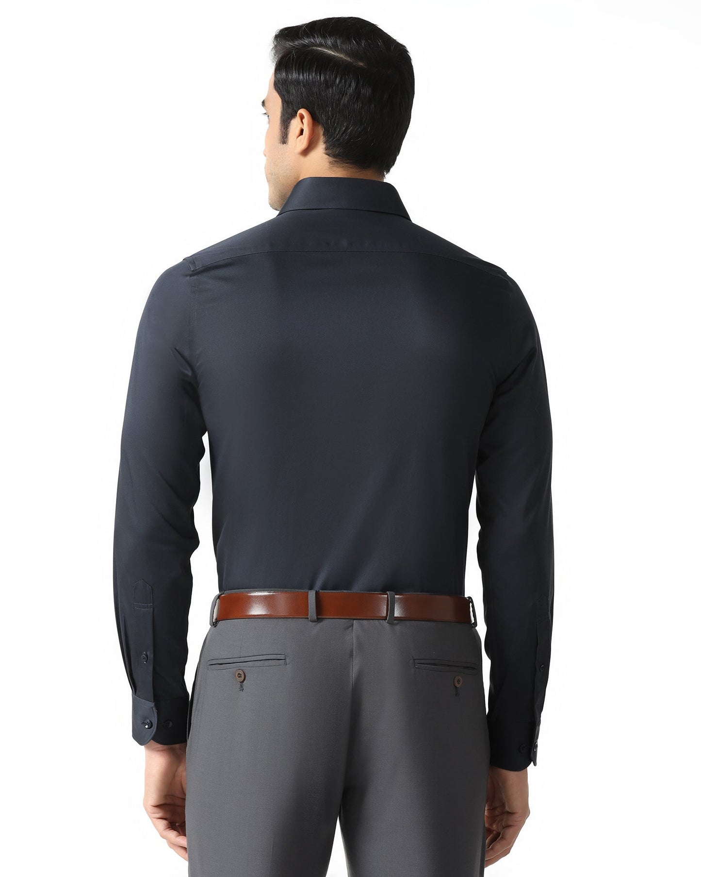 Charcoal Non Iron Solid Shirt - Sylvia