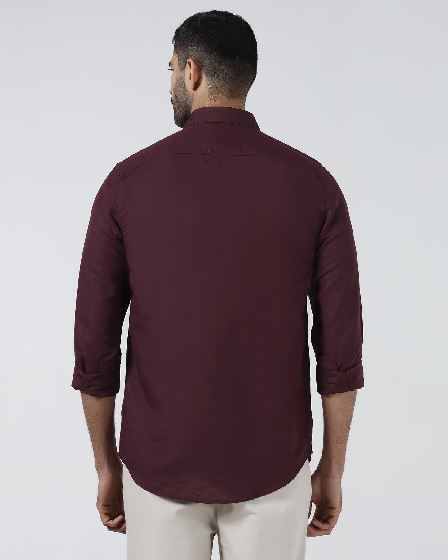 Cherry Lacquer Linen Solid Shirt - Salmon
