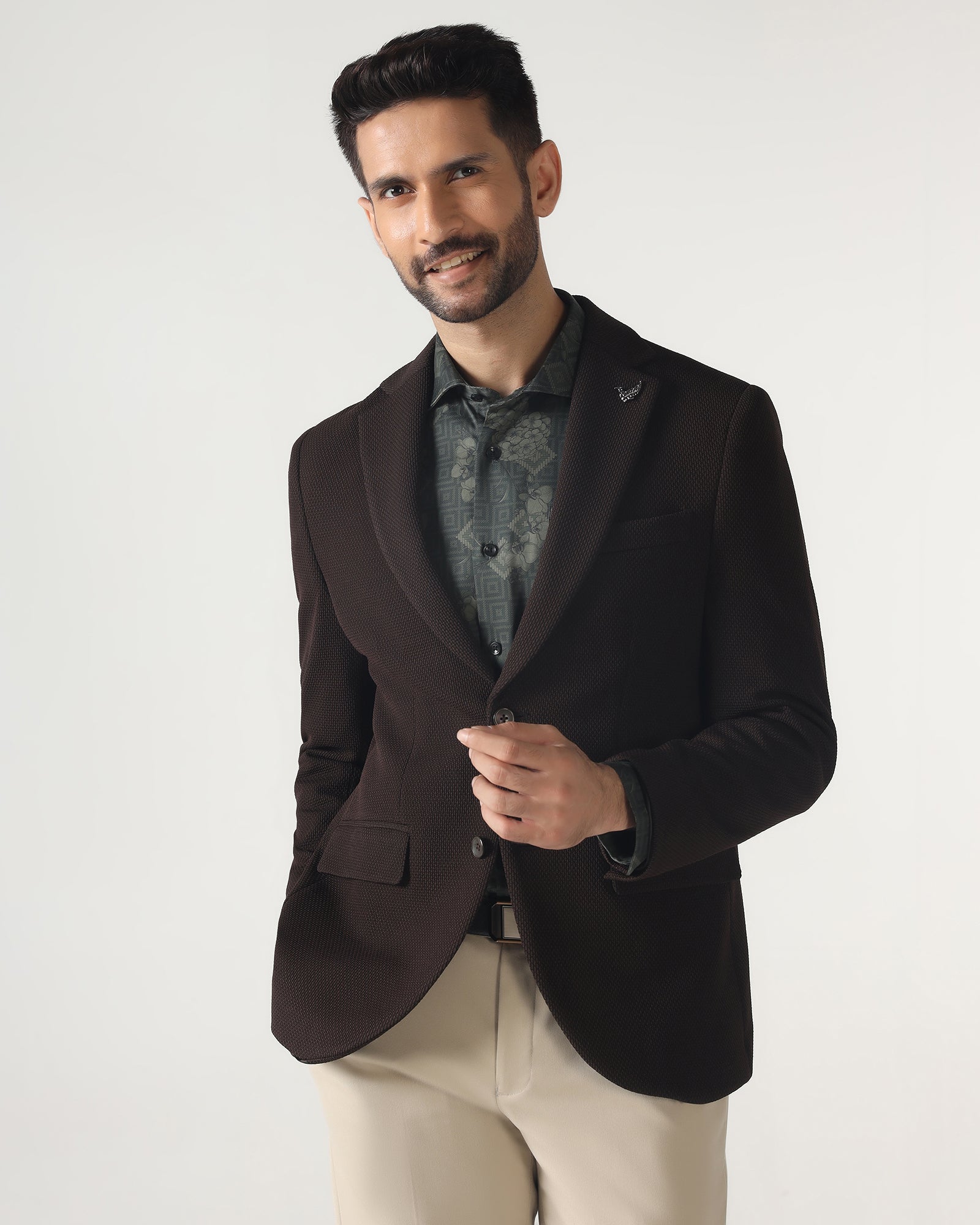 Chocolate Sauce Textured Blazer - Campari