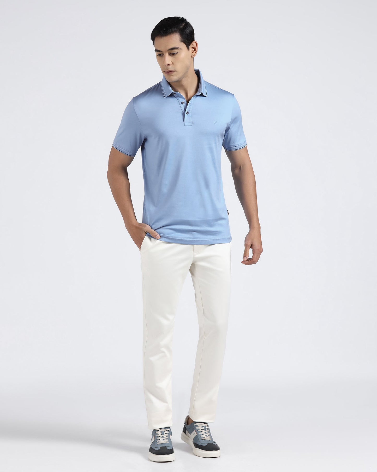 Cool Blue Solid Polo - Ram