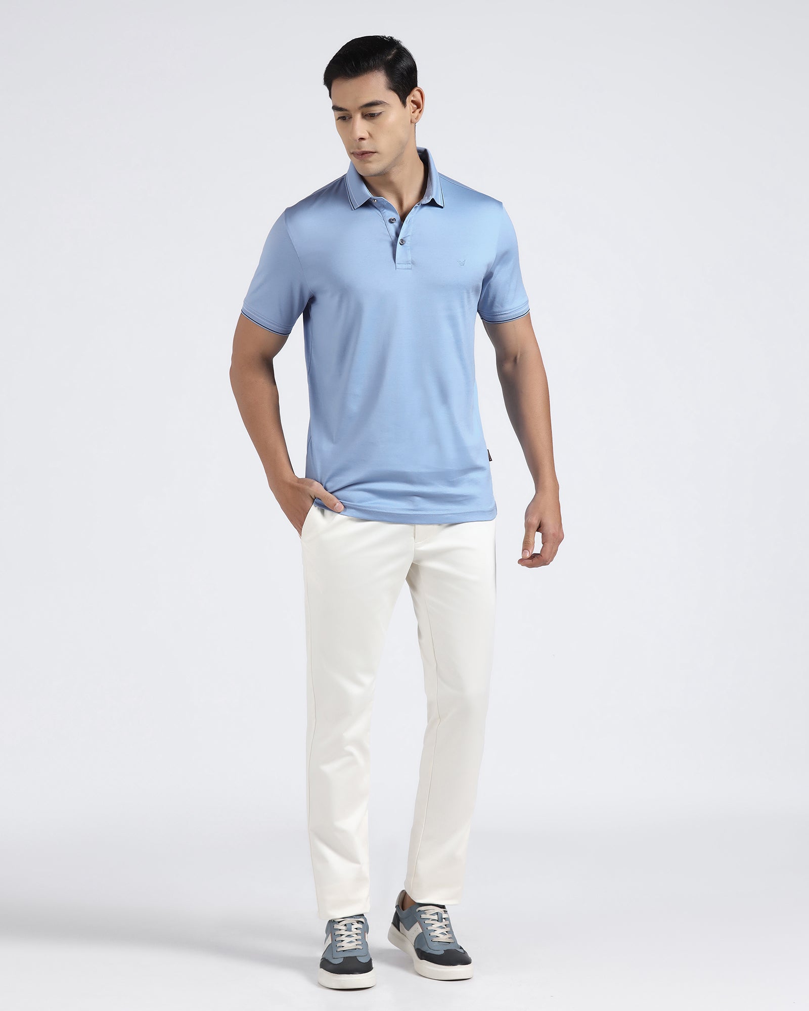 Cool Blue Solid Polo - Ram