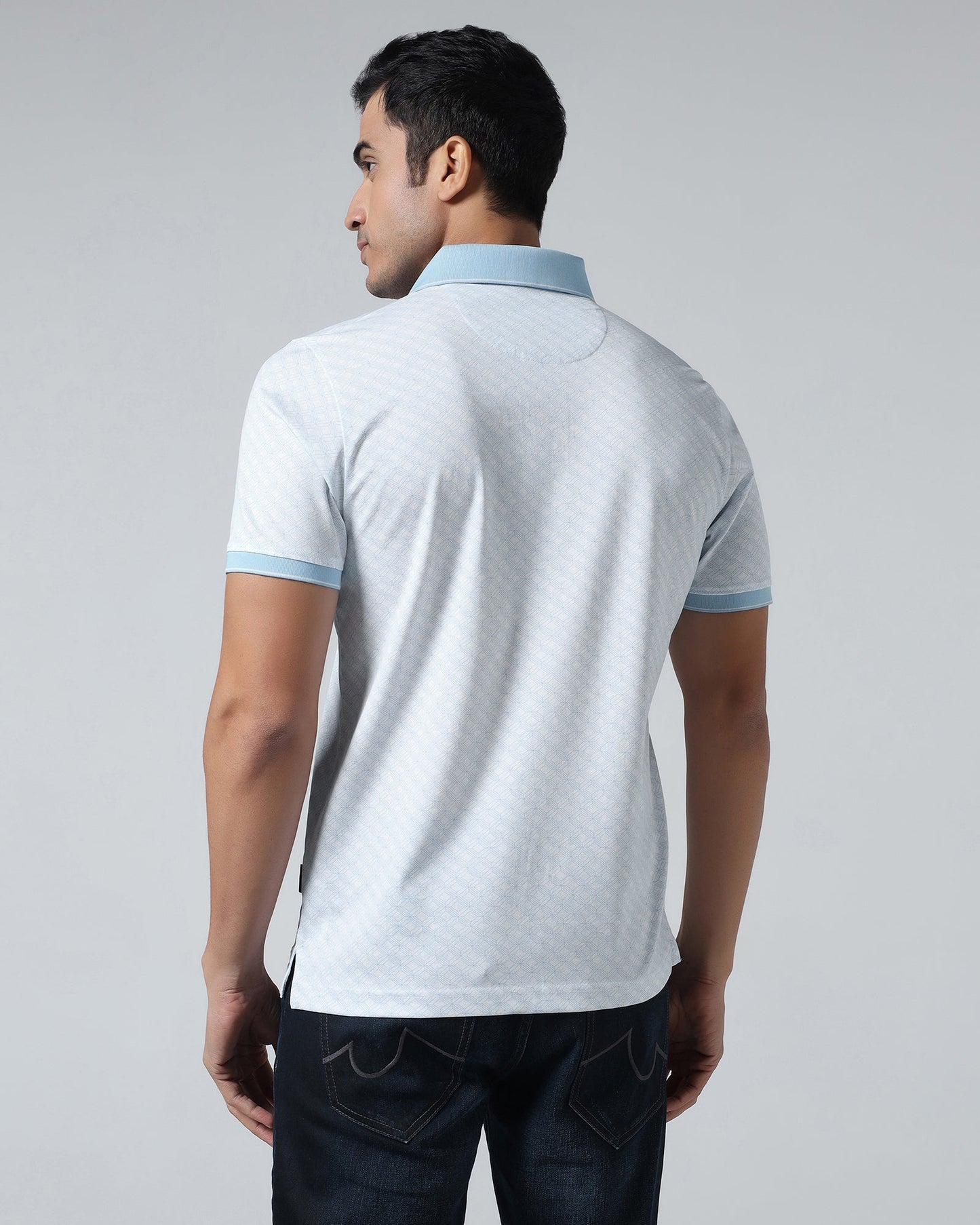 Cool Blue Printed Polo - Cross