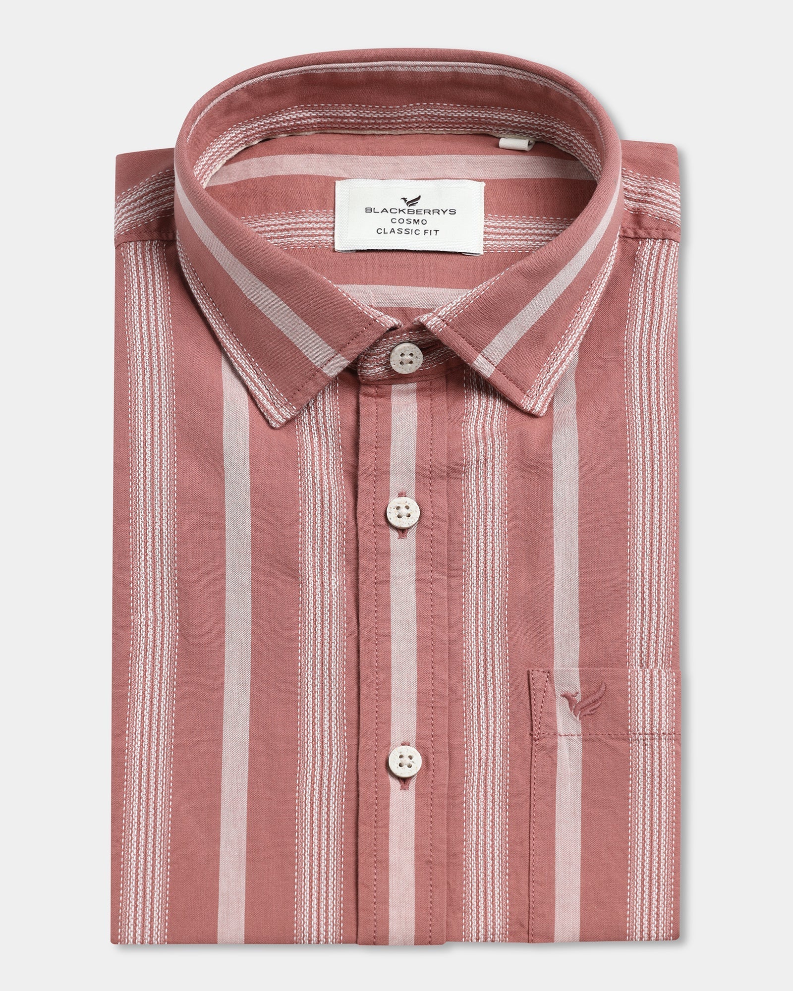 Coral Half Sleeve Stripe Shirt - Mantus