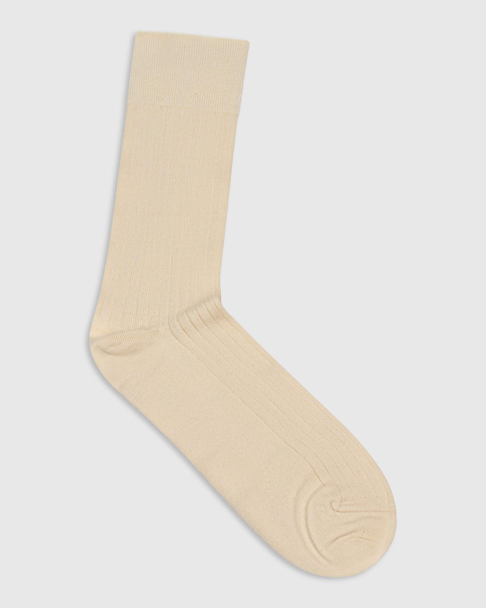 Cotton Beige Knitted Socks - Thai
