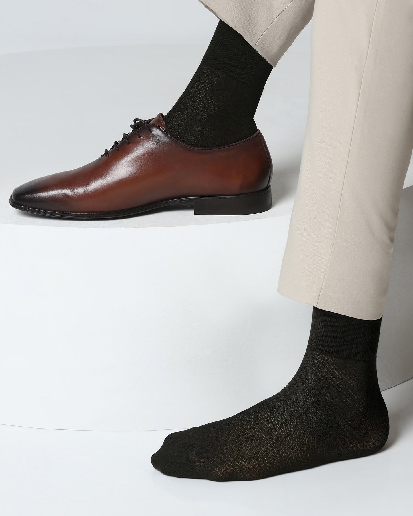 Cotton Black Knitted Socks - Varil