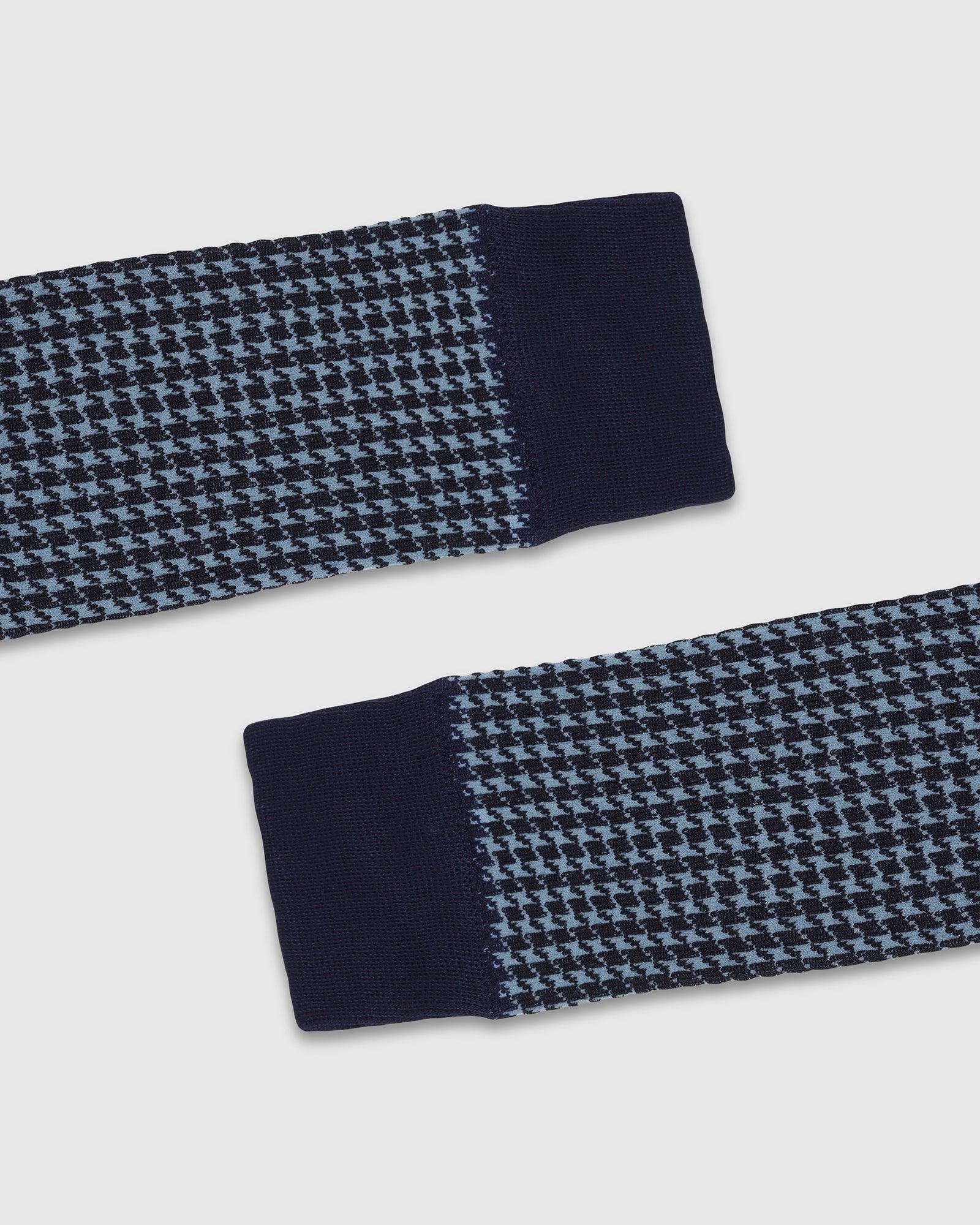 Cotton Blue Knitted Socks - Tesla