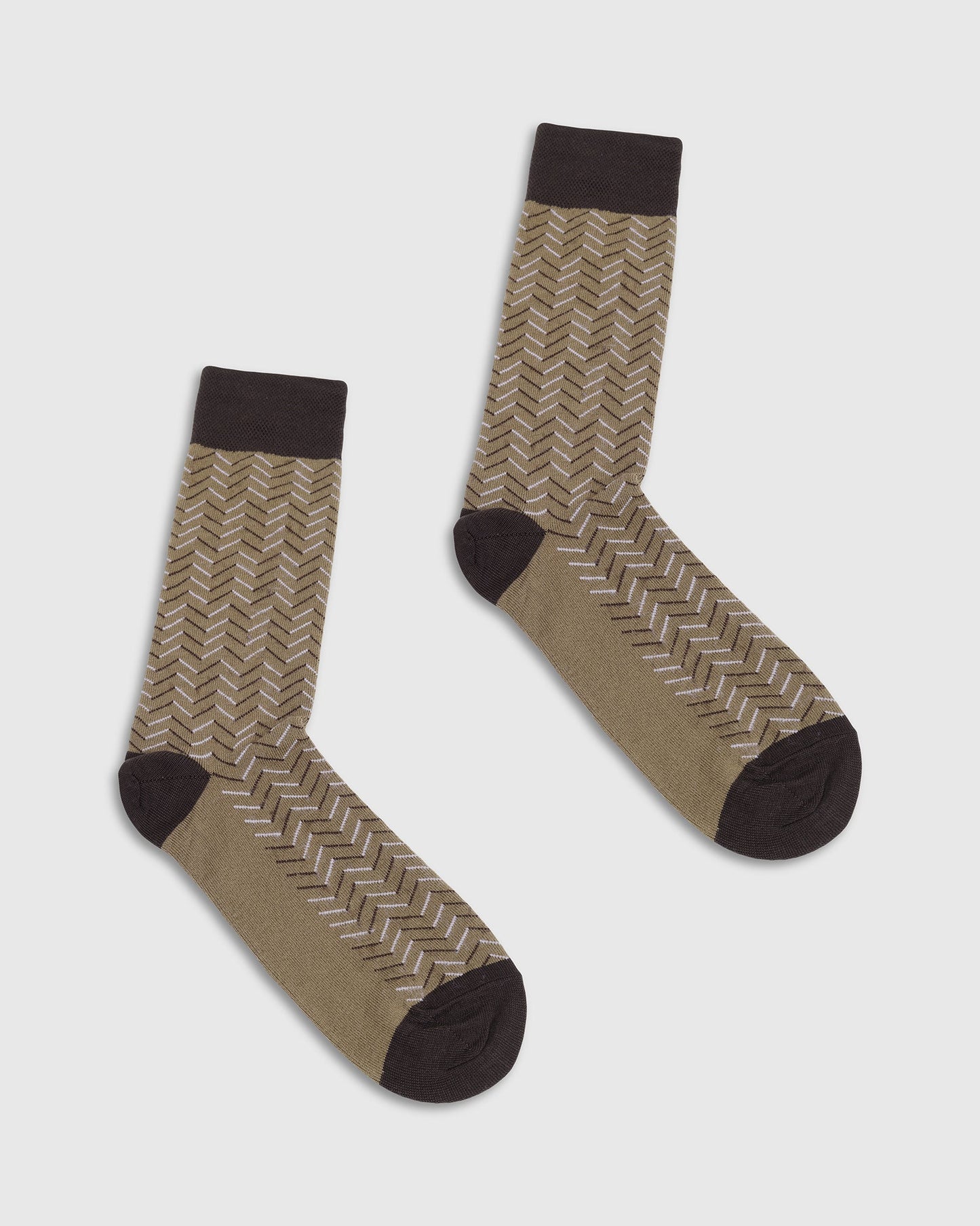 Cotton Brown Knitted Socks - Varya
