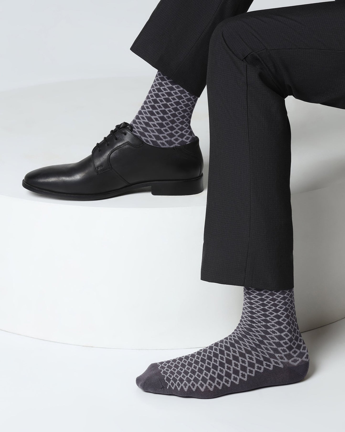 Cotton Grey Knitted Socks - Vanny