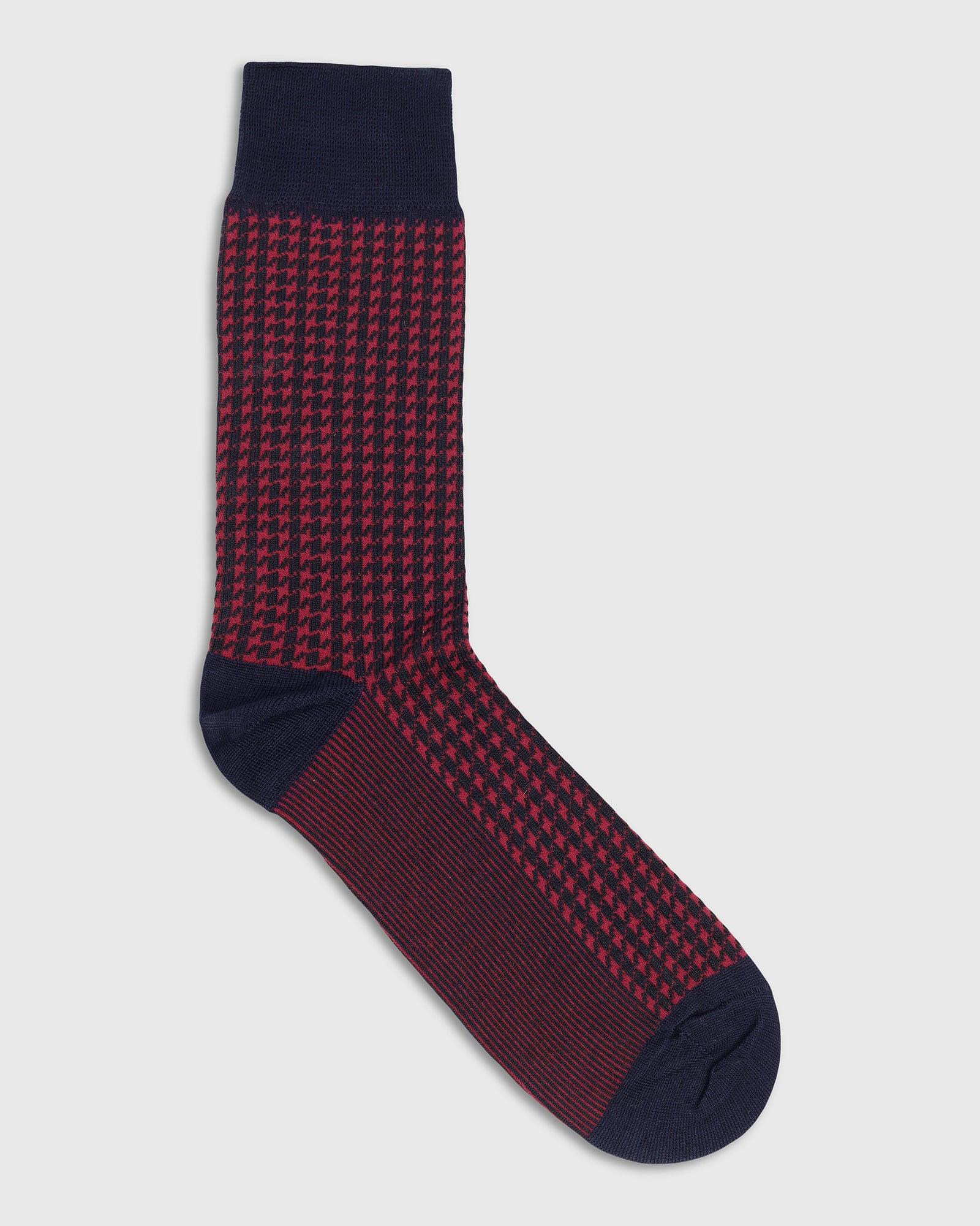 Cotton Maroon Knitted Socks - Tesla