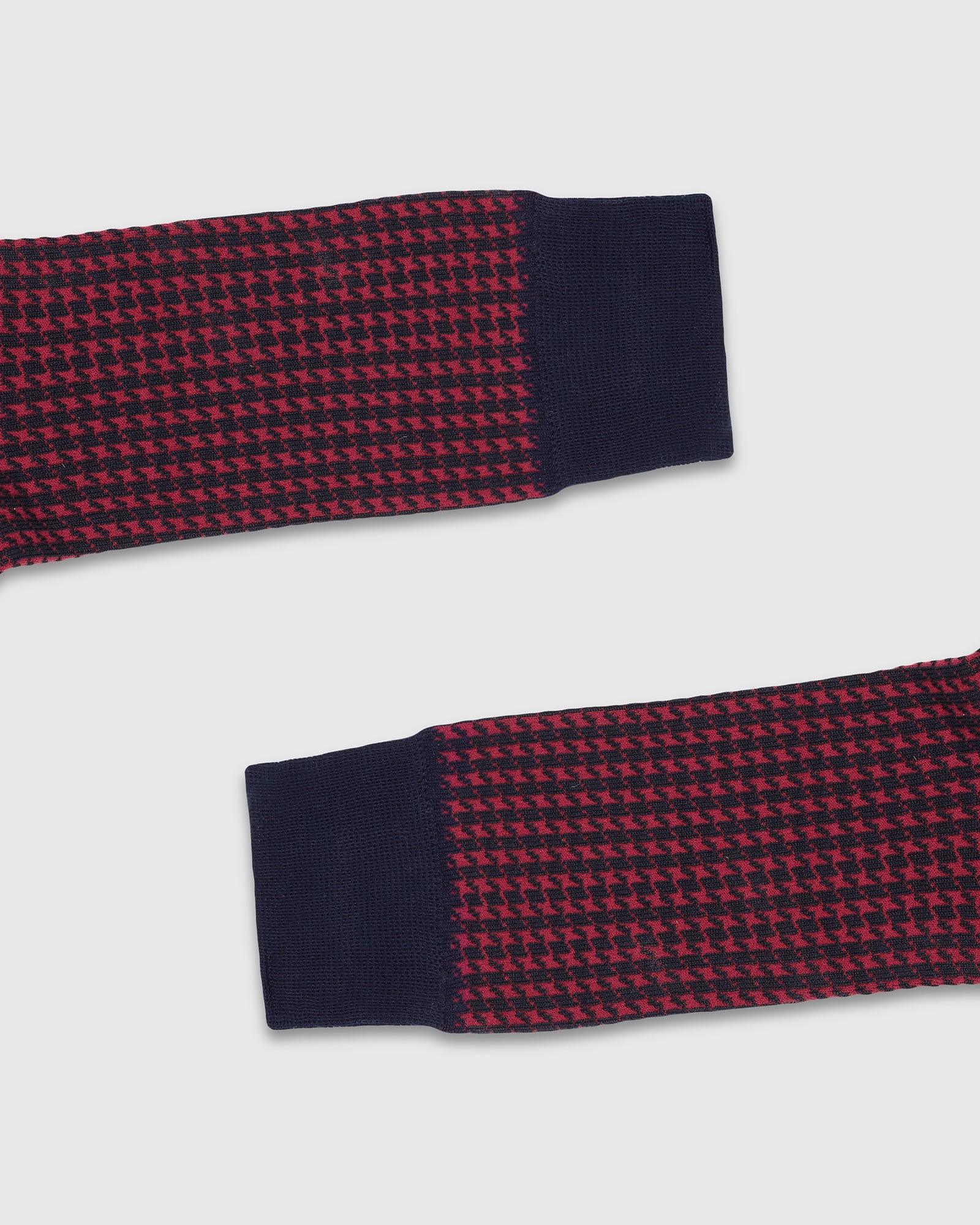 Cotton Maroon Knitted Socks - Tesla
