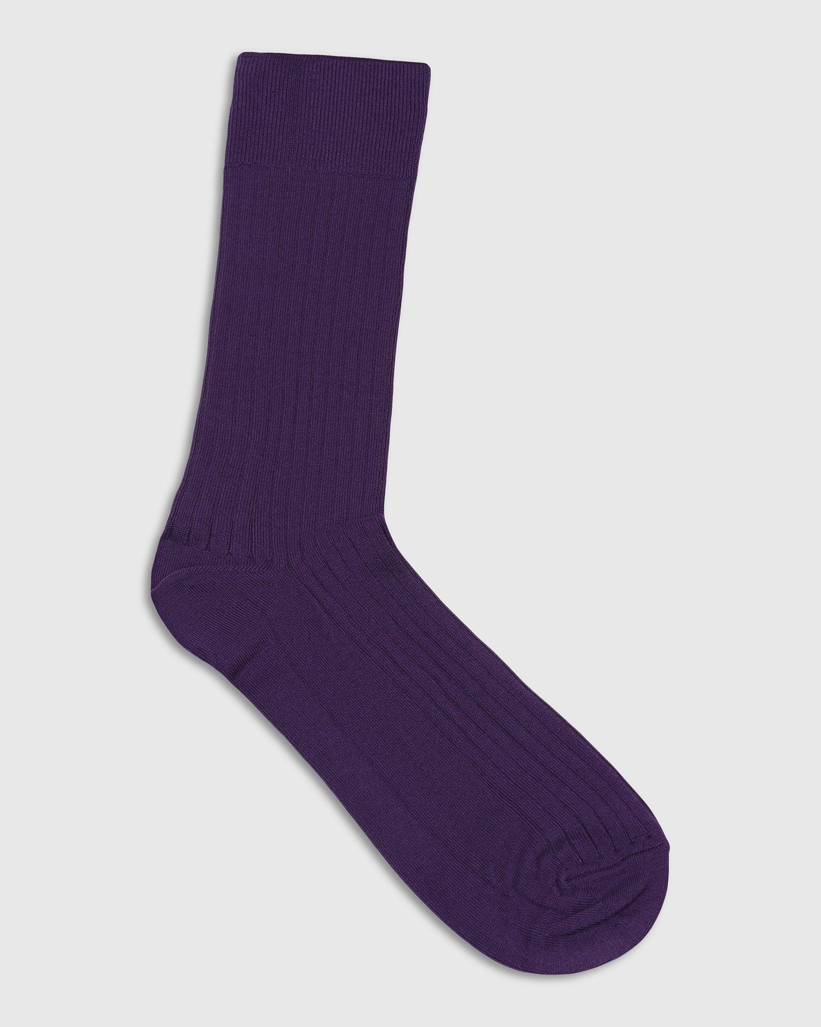Cotton Purple Knitted Socks - Thai