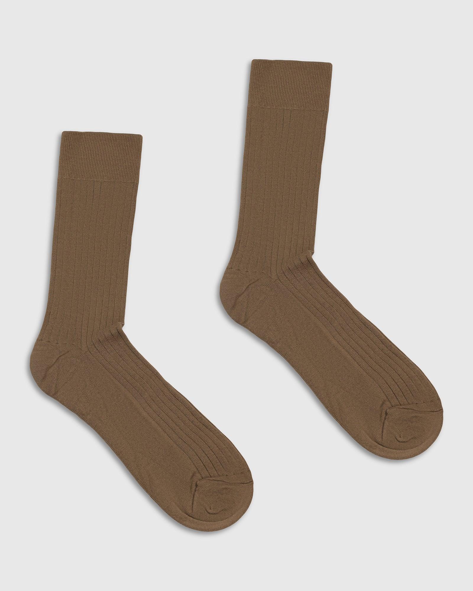 Cotton Tan Knitted Socks - Thai