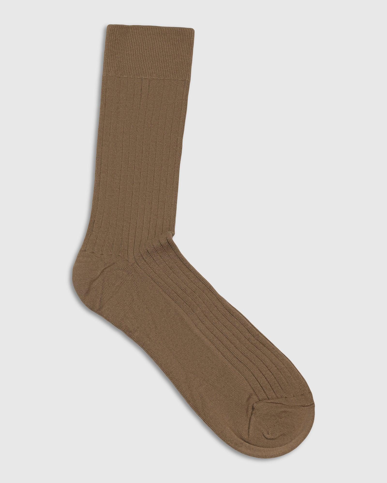 Cotton Tan Knitted Socks - Thai