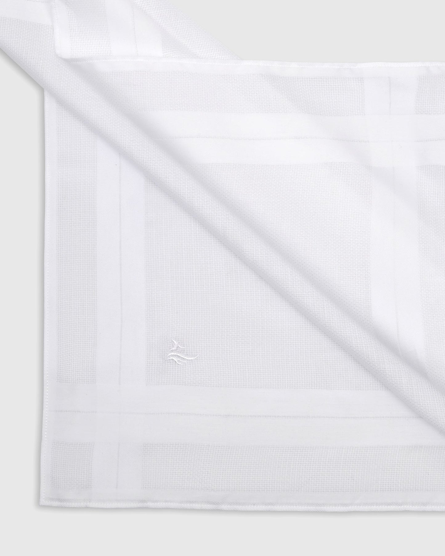Cotton White Check Handkerchief - Voy