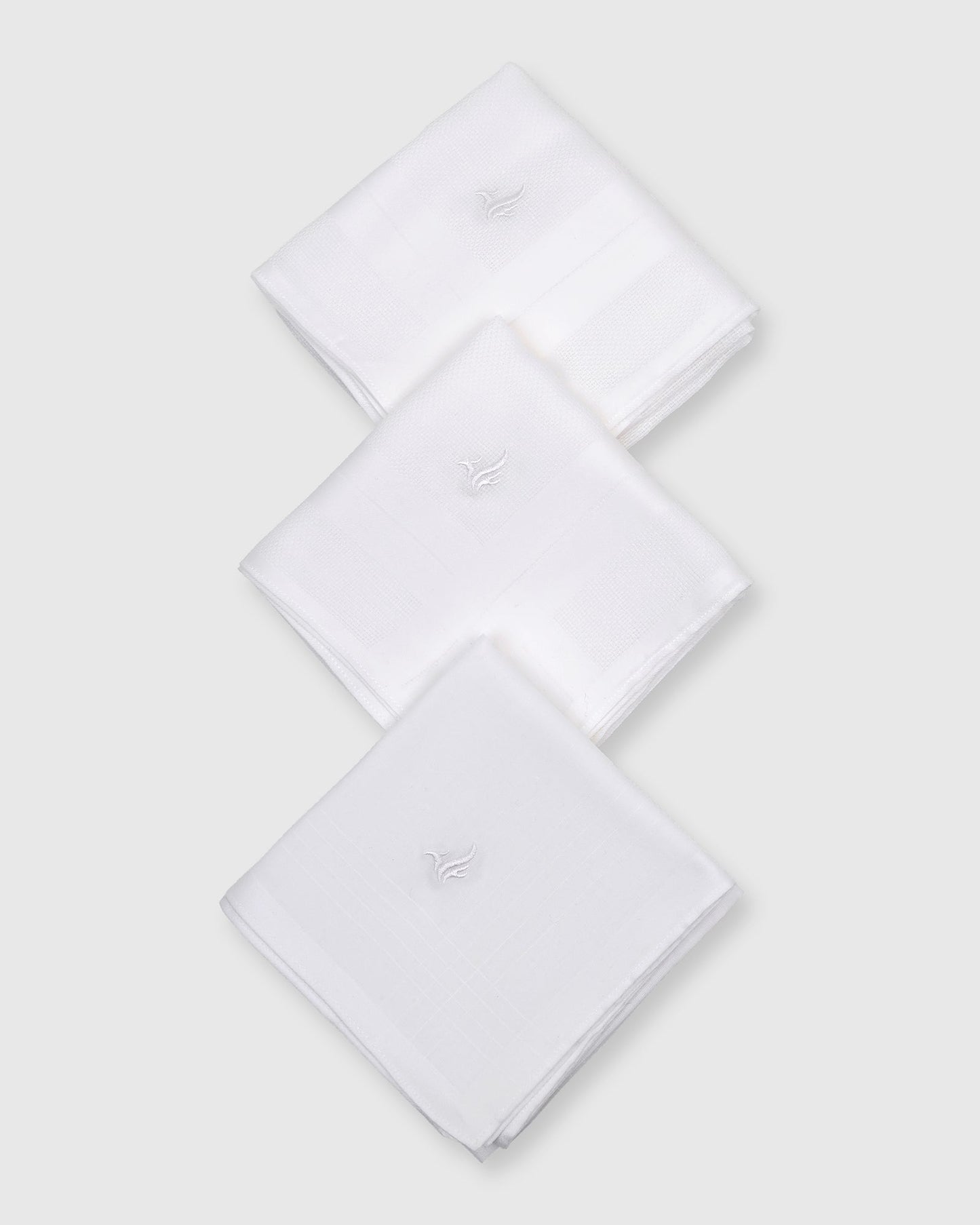 Cotton White Check Handkerchief - Voy