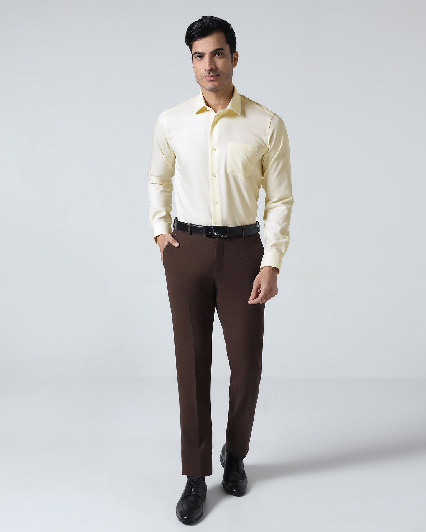 Cream Non Iron Textured Shirt - P31