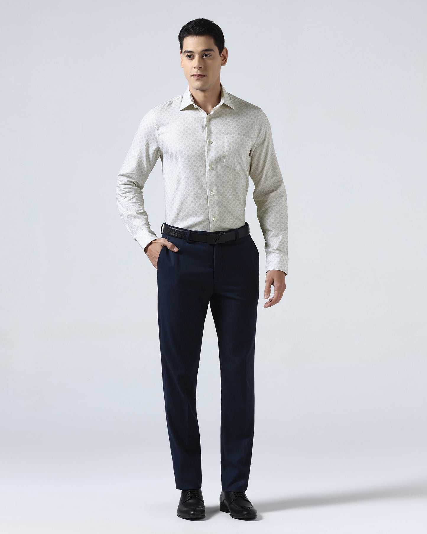 Cream Printed Shirt - Dunzo