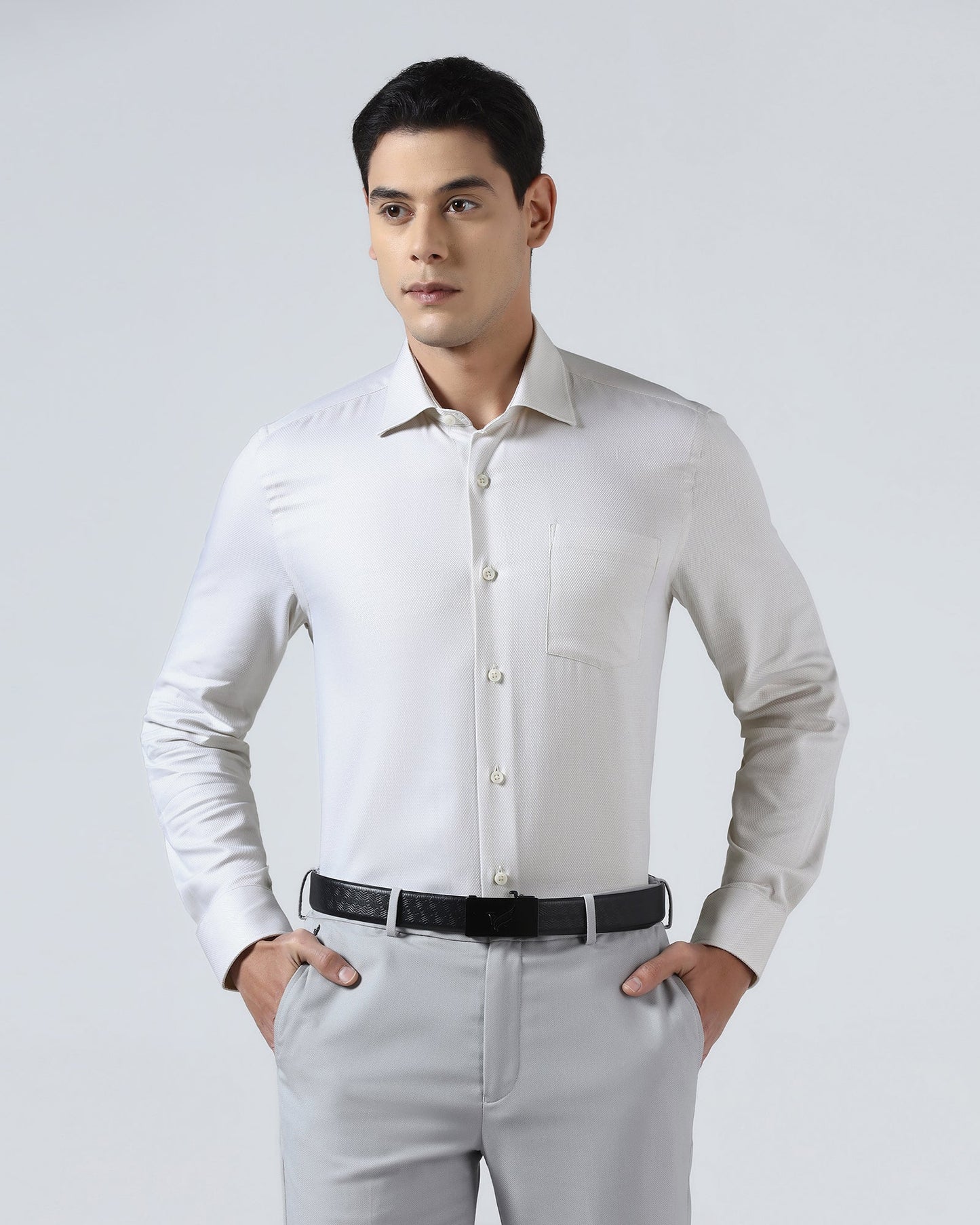 Cream Textured Shirt - Quinn