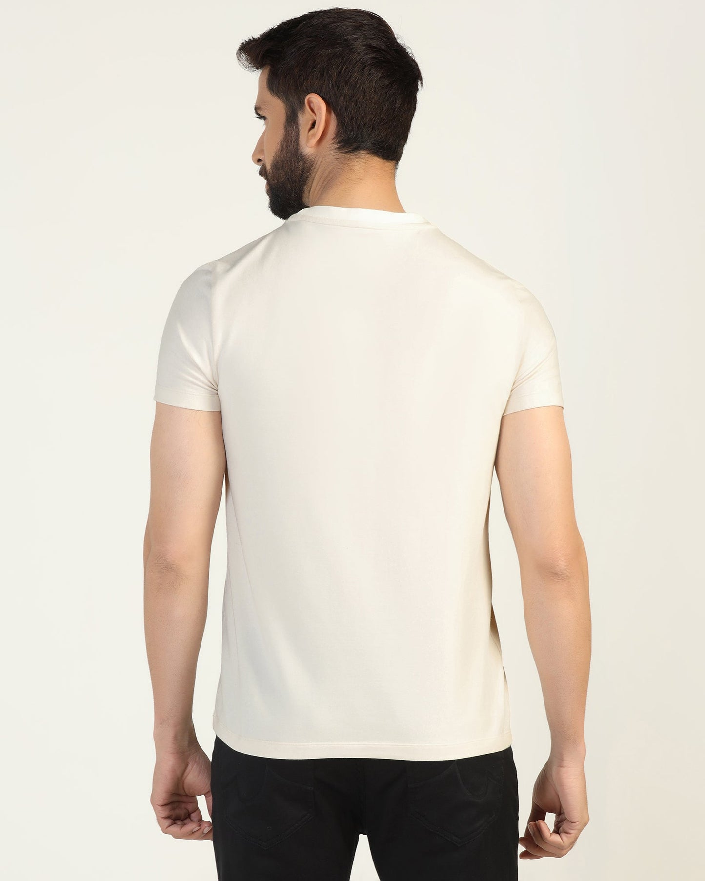 Crew Neck Powder Yellow Stripe T-Shirt - Lincoln