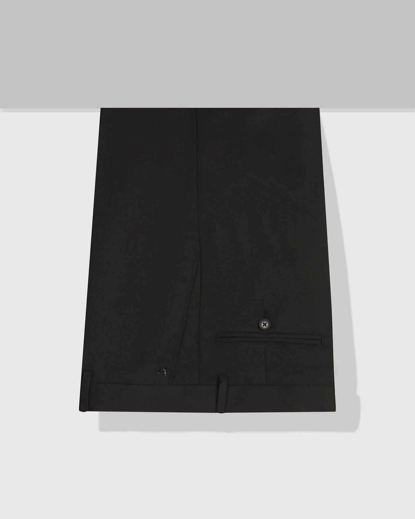 Straight B-90 Formal Black Solid Trouser - Musk