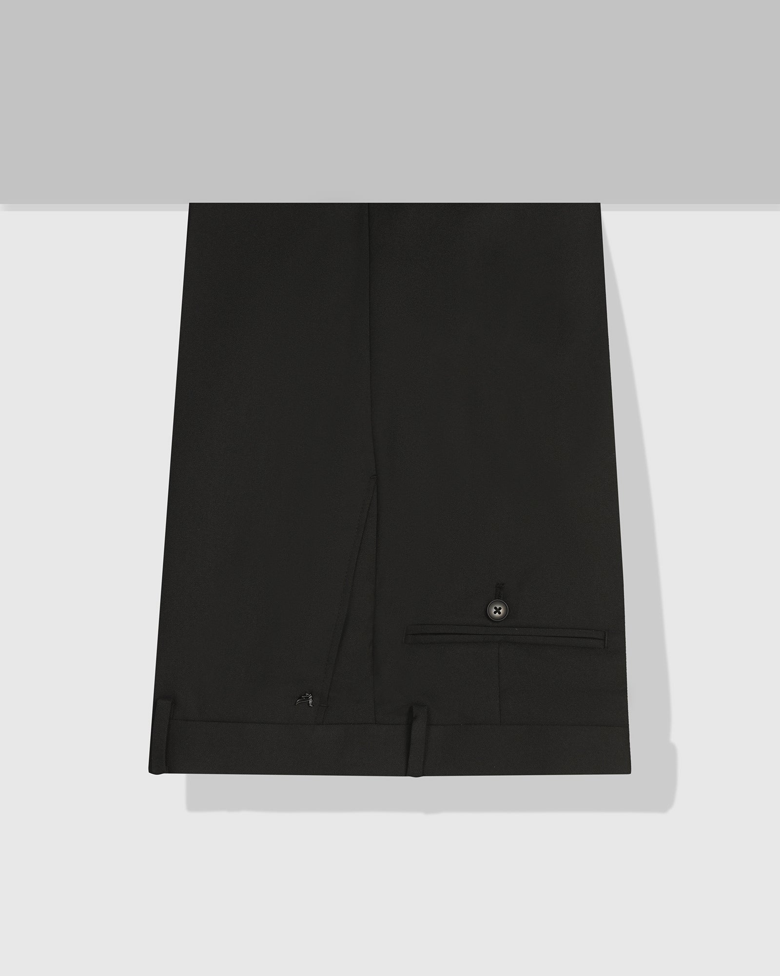 Straight B-90 Formal Black Solid Trouser - Musk