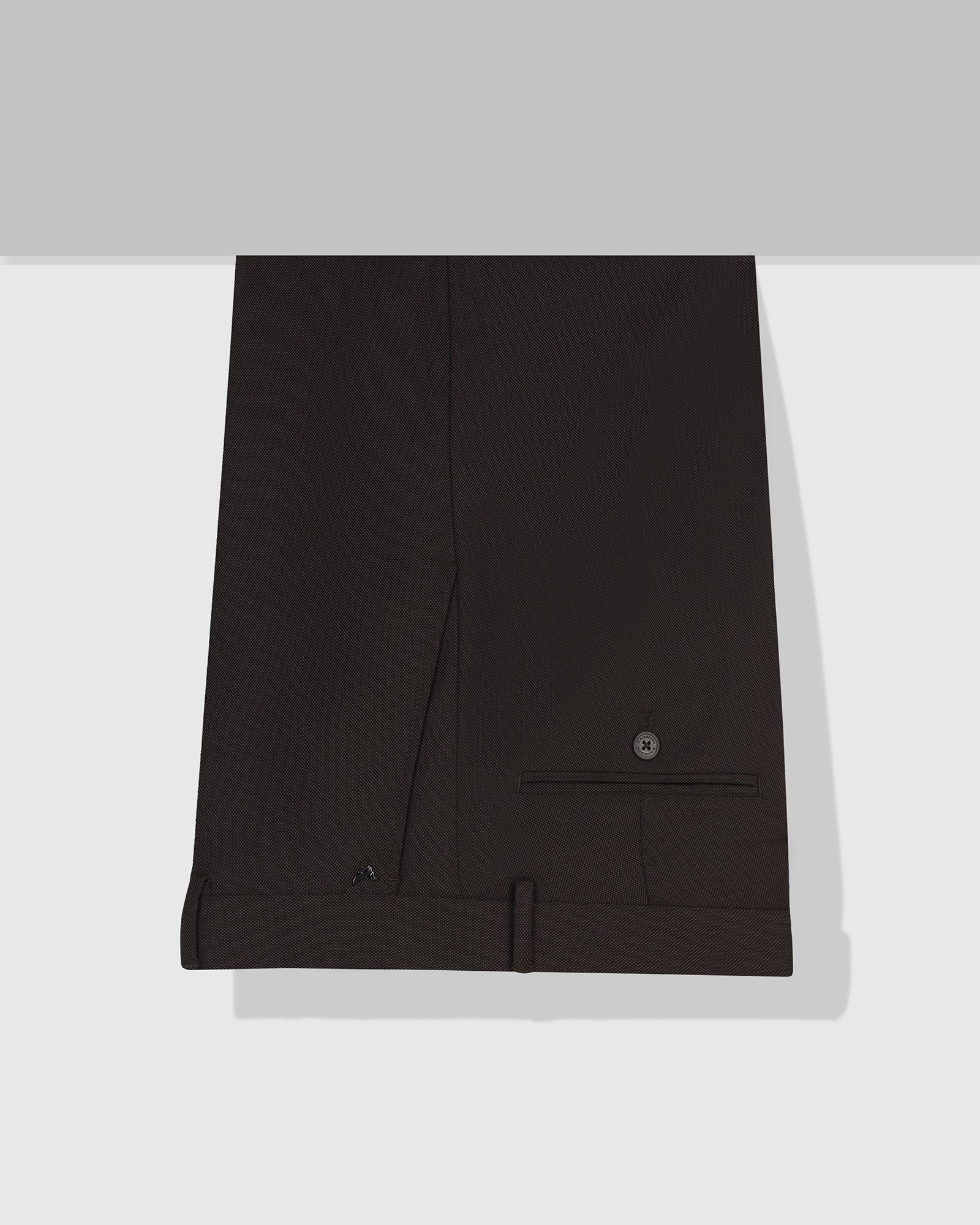 Slim Comfort B-95 Formal Brown Textured Trouser - Campbell