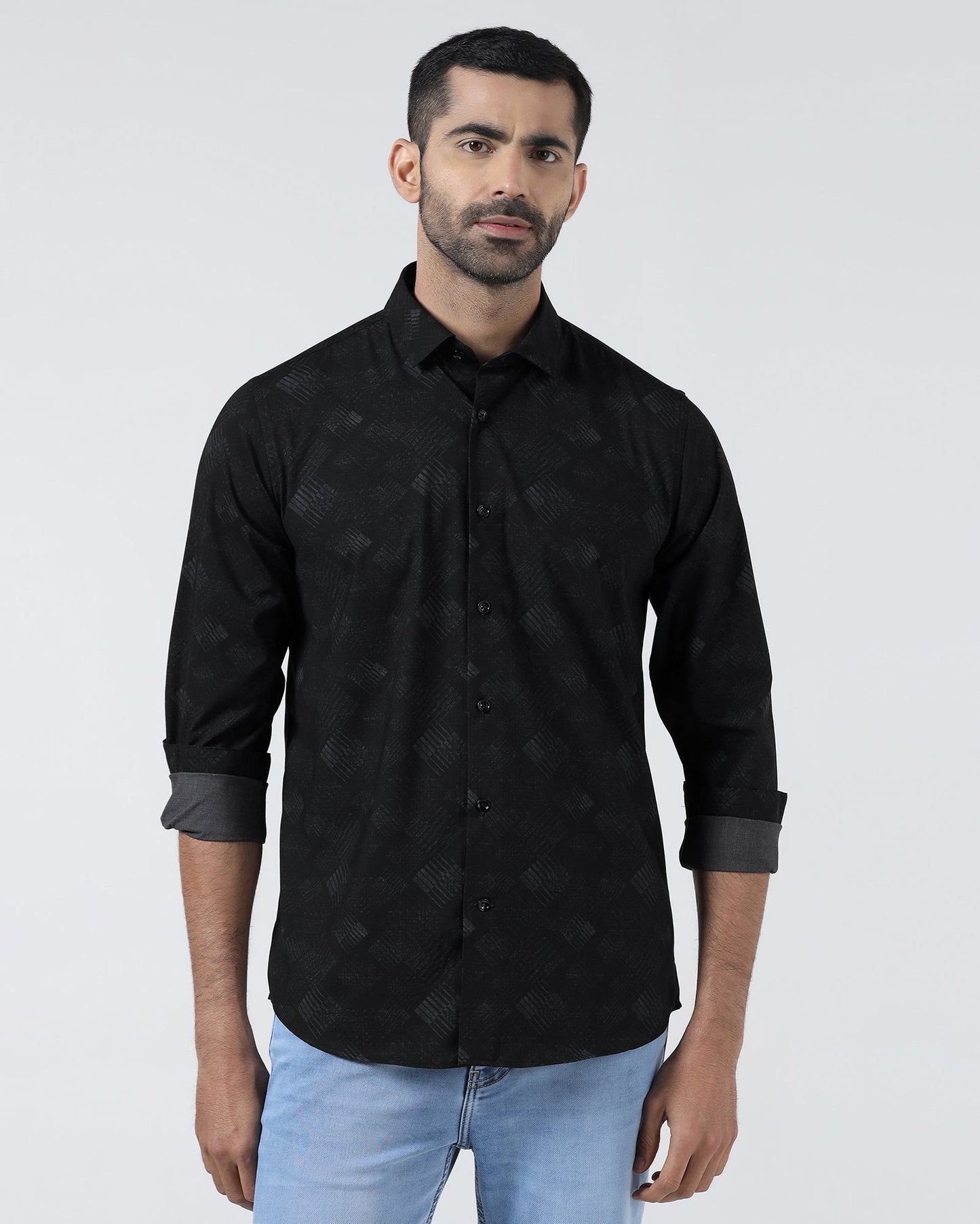 Dark Grey Printed Shirt - Beno