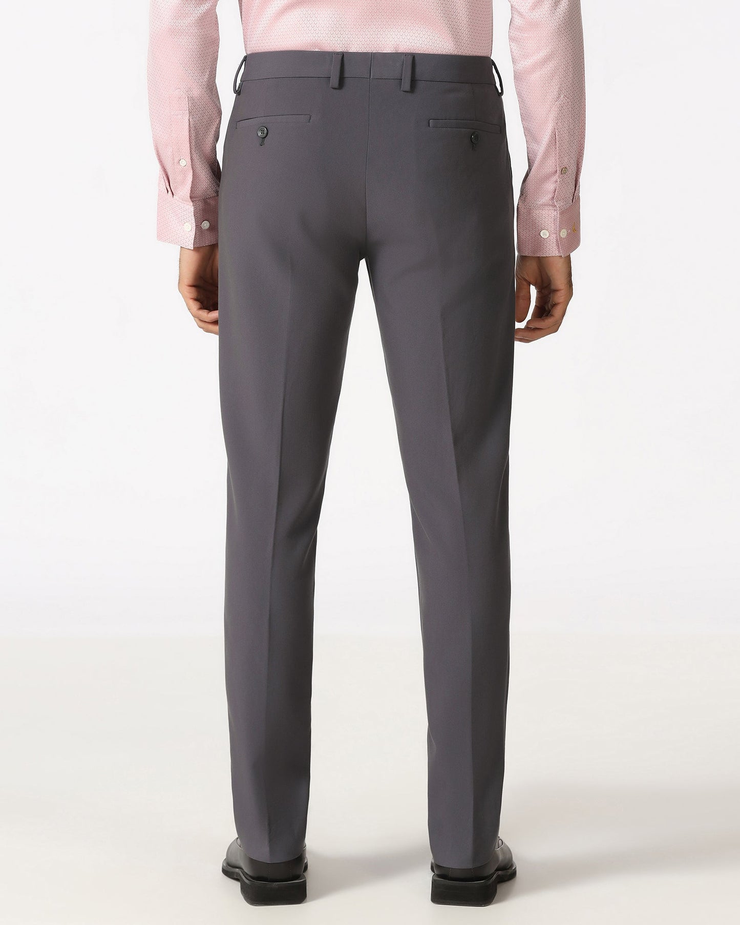 Dark Grey Solid Trouser - Indri