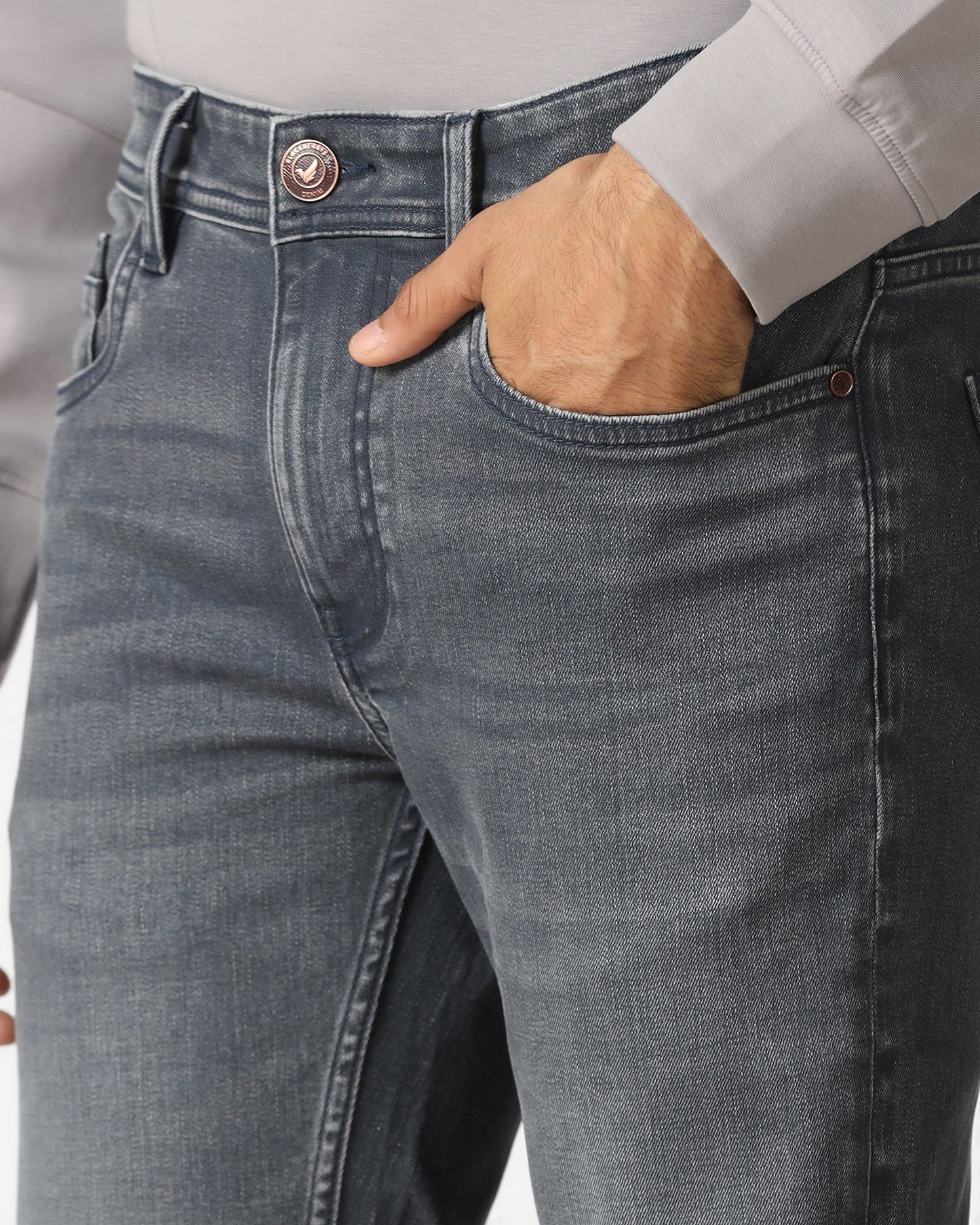 Dark Grey Superflex Slim Fit Jeans - Titus
