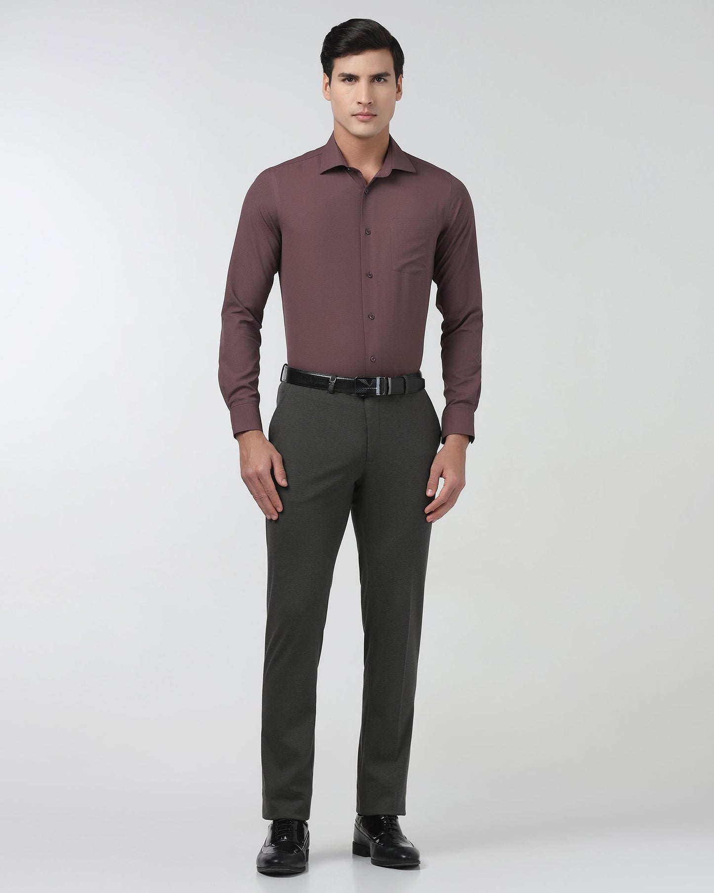 Dark Grey Textured Trouser - Jay