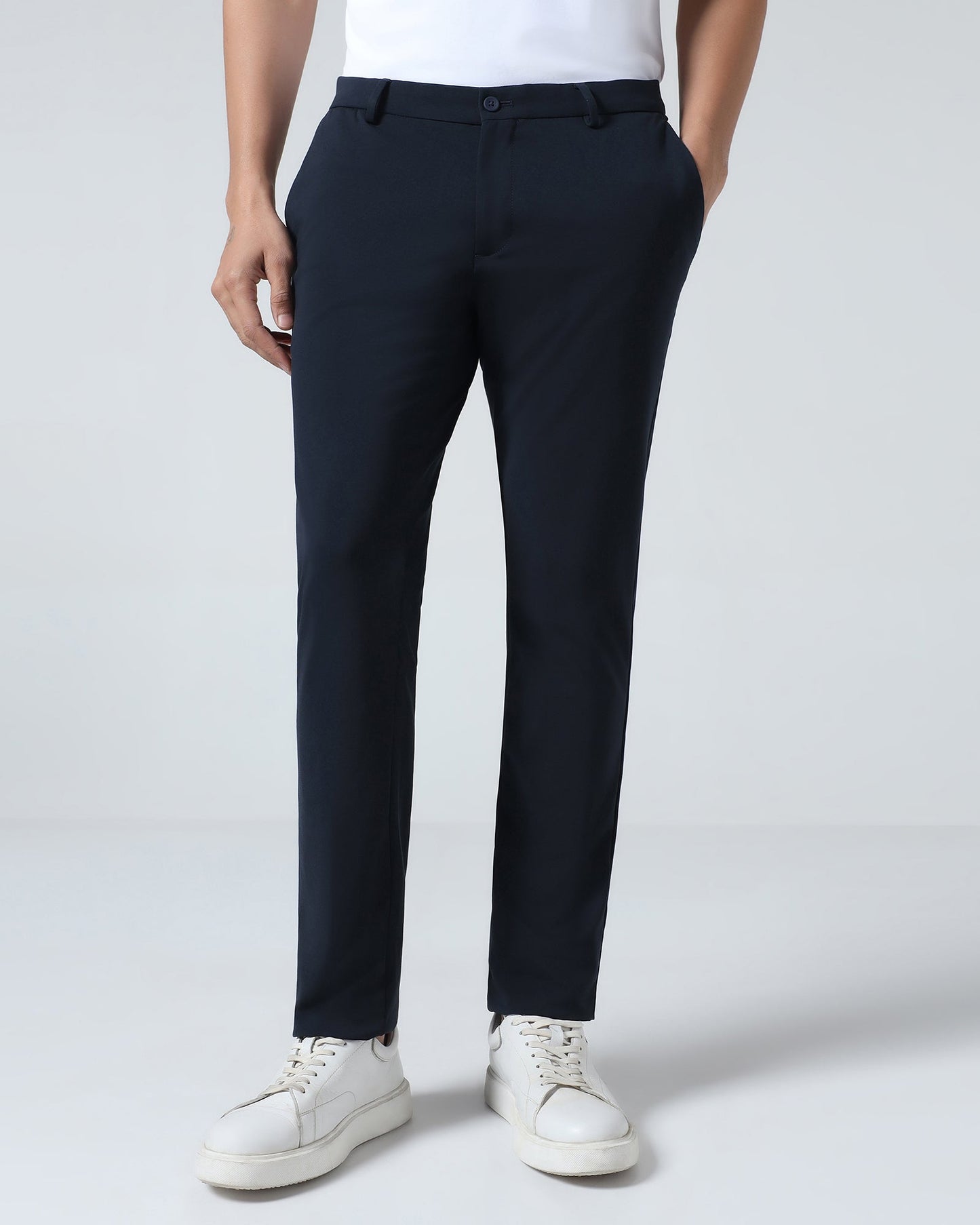 Dark Navy Solid Khakis - Ziea