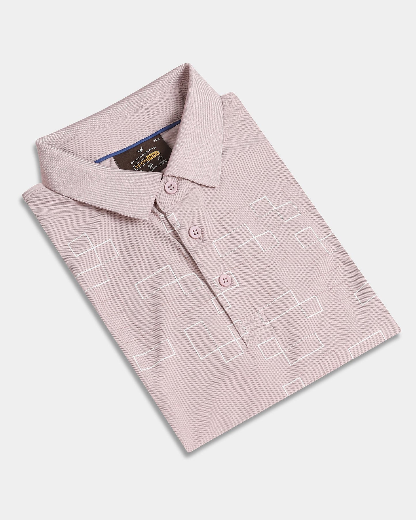 Dusty Pink TechPro Printed Polo - Luna