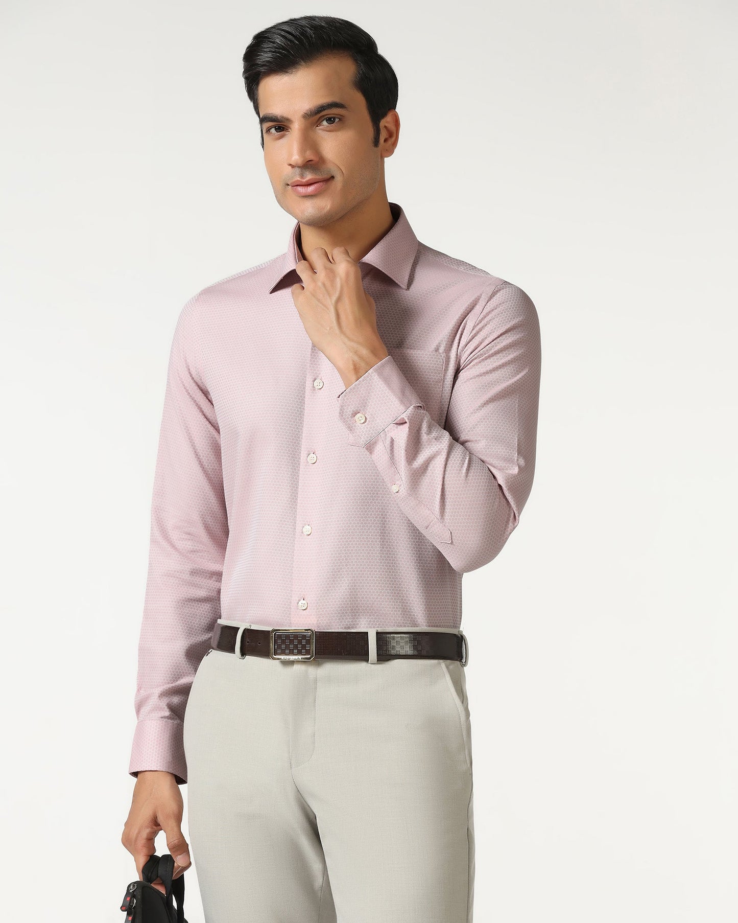 Dusty Pink Textured Shirt - Random