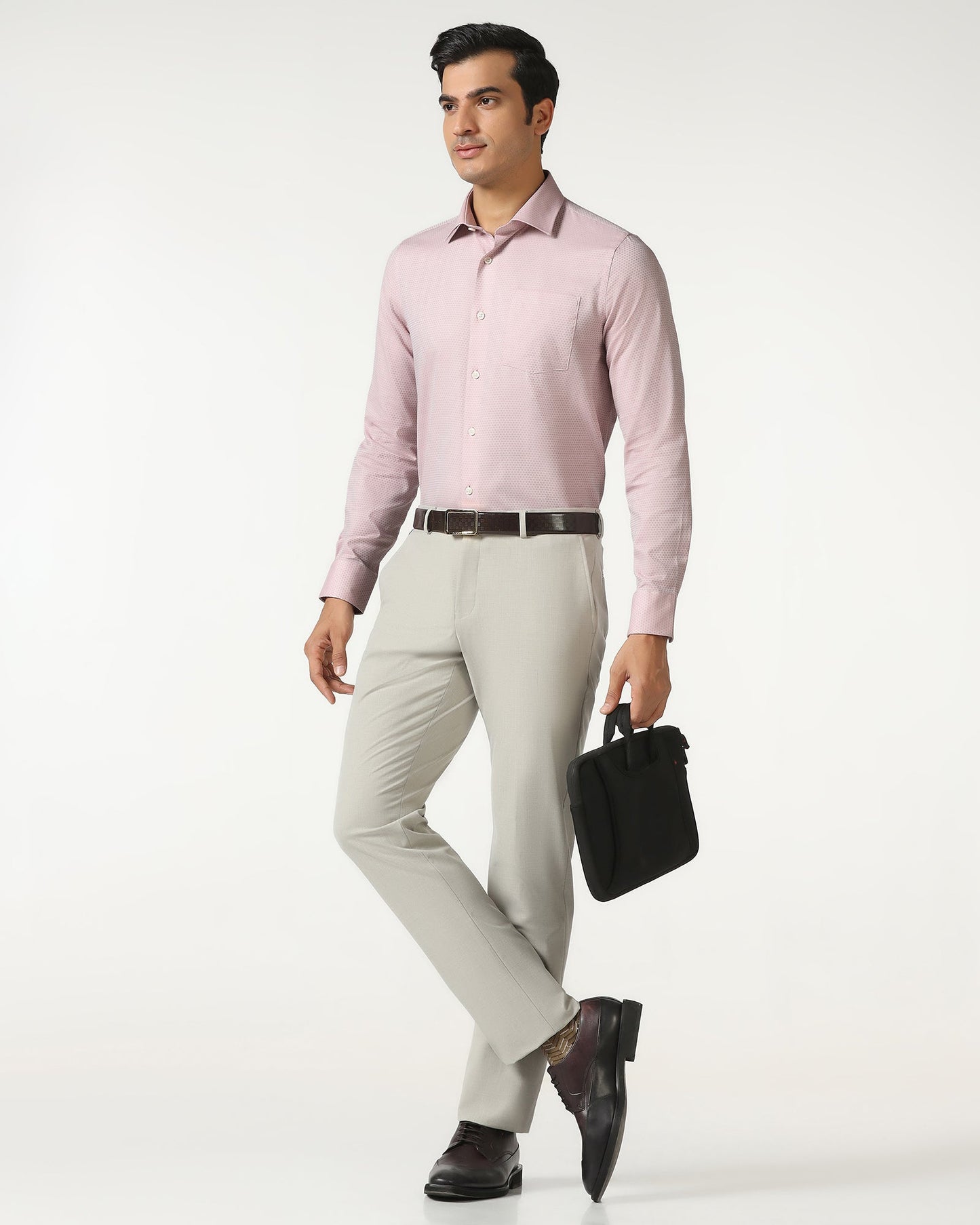 Dusty Pink Textured Shirt - Random